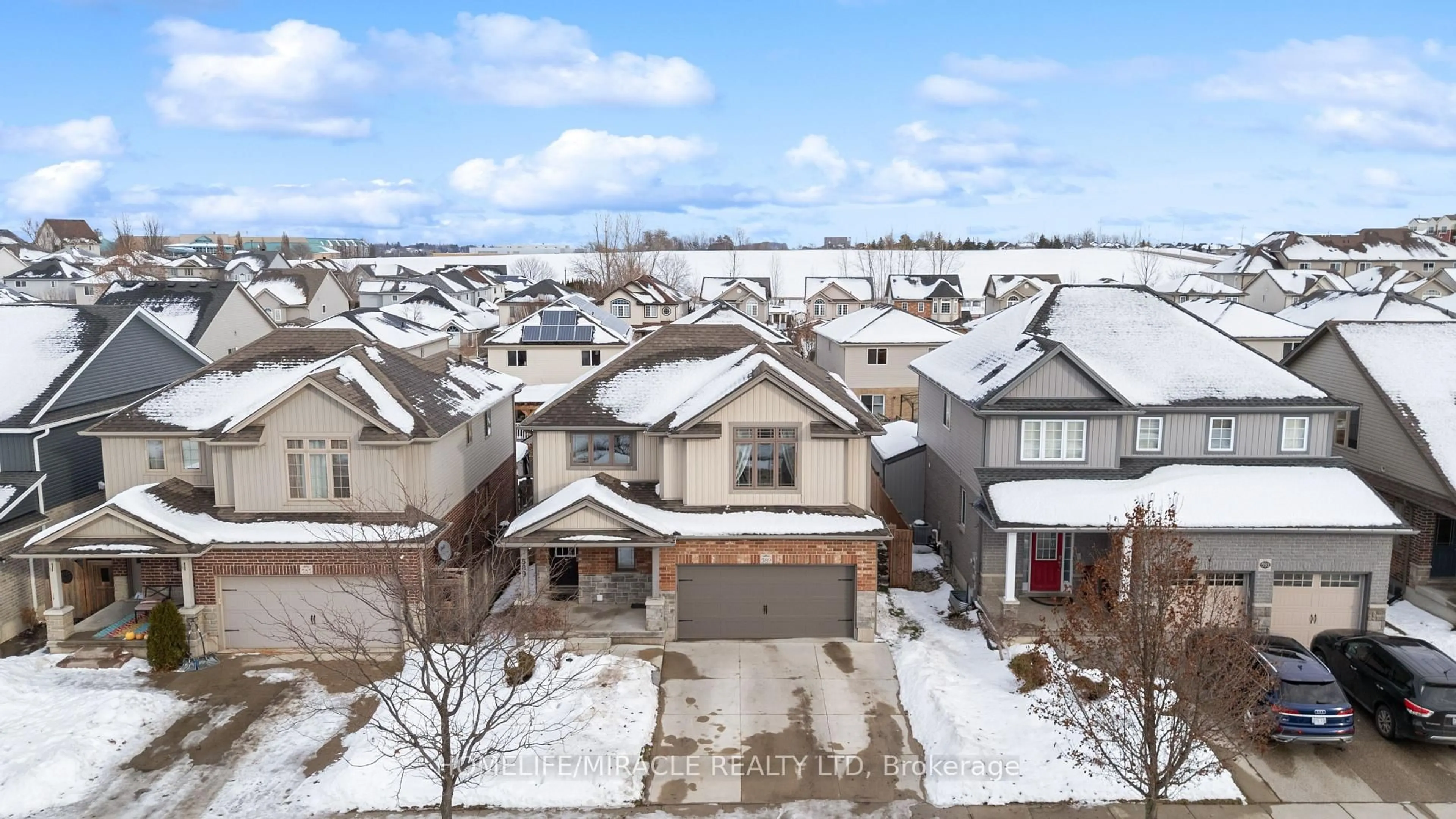 A pic from outside/outdoor area/front of a property/back of a property/a pic from drone, street for 589 Sales Dr, Woodstock Ontario N4S 0A1