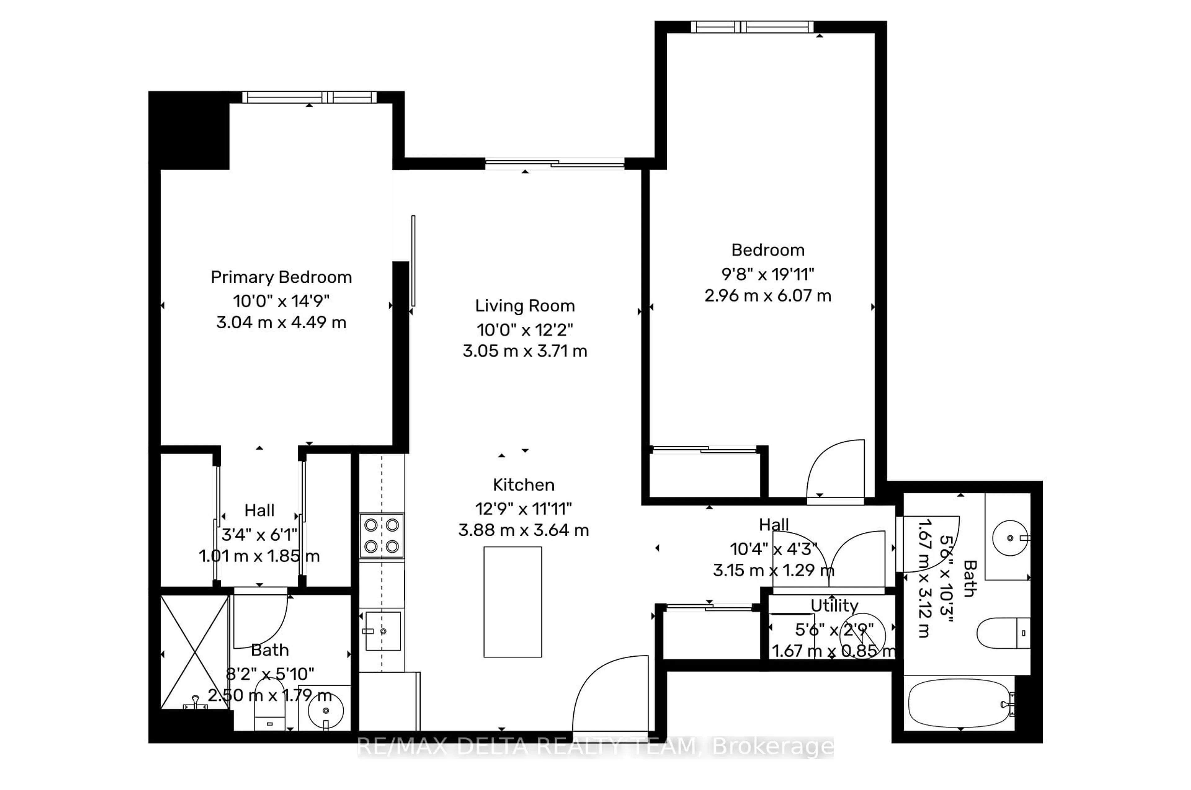 Floor plan for 429 Kent St #215, Ottawa Ontario K2P 1B5