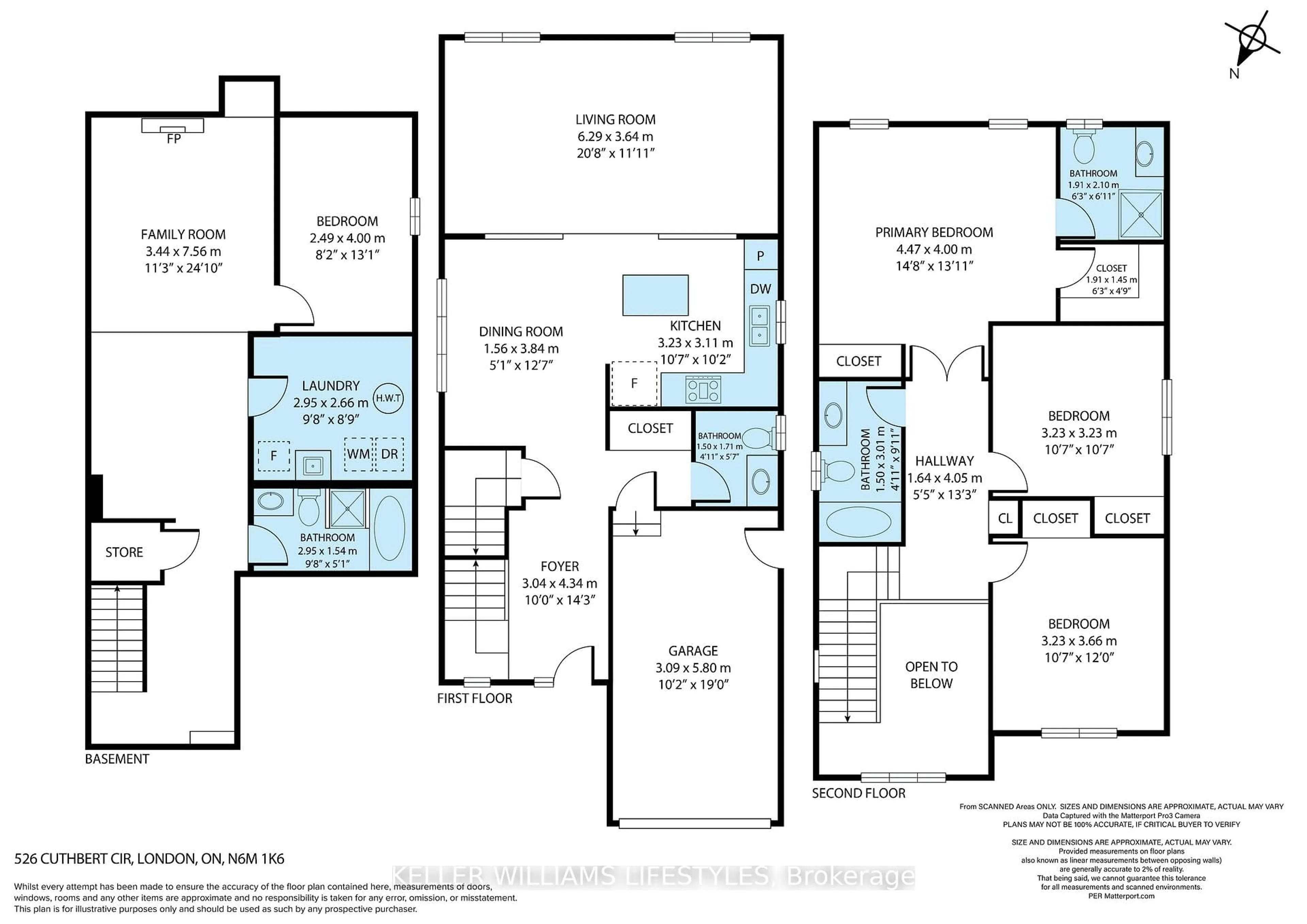 Floor plan for 526 Cuthbert Circ, London South Ontario N6M 1K6