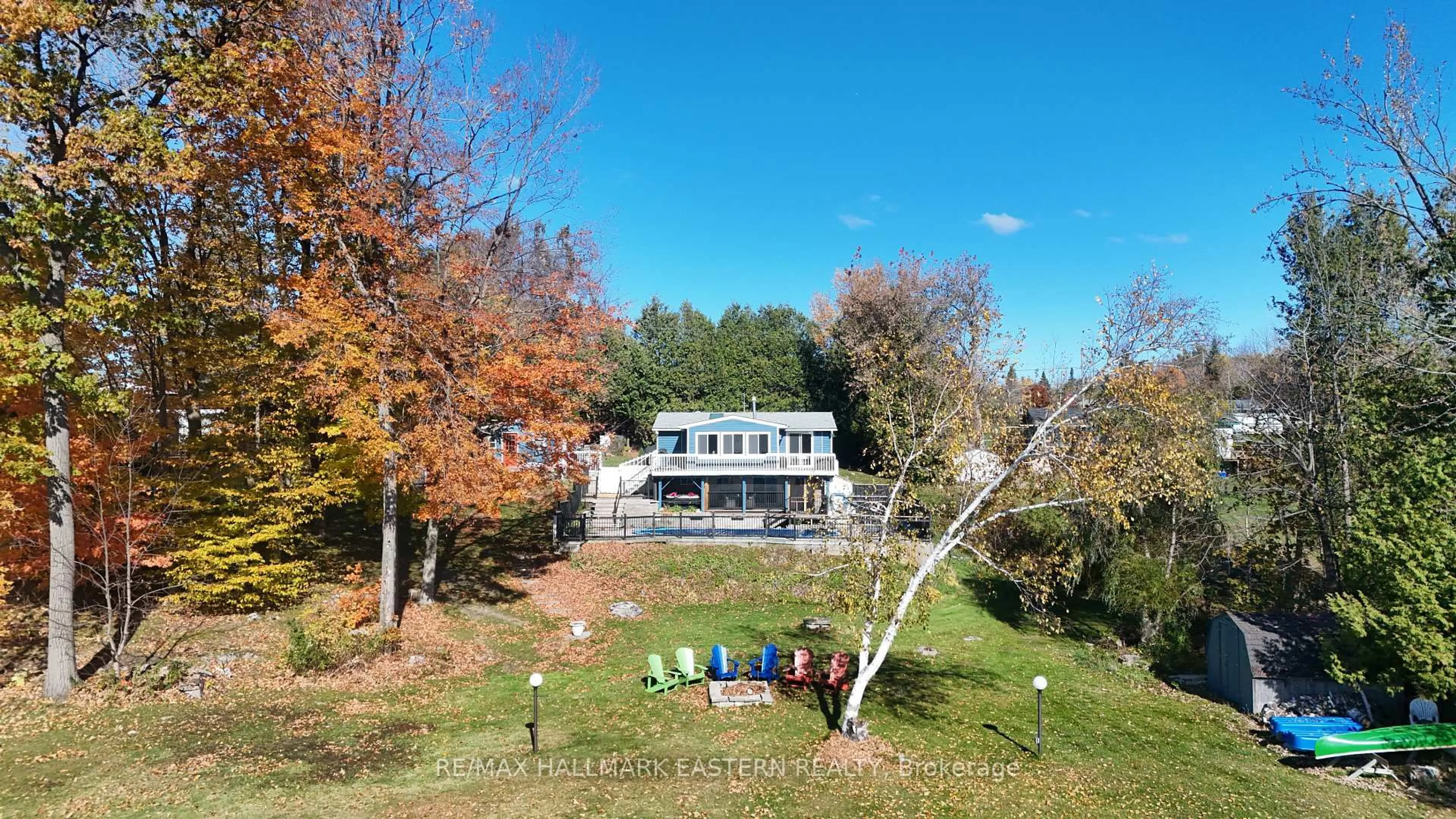 A pic from outside/outdoor area/front of a property/back of a property/a pic from drone, water/lake/river/ocean view for 14 Franklin St, Curve Lake First Nation 35 Ontario K0L 1R0