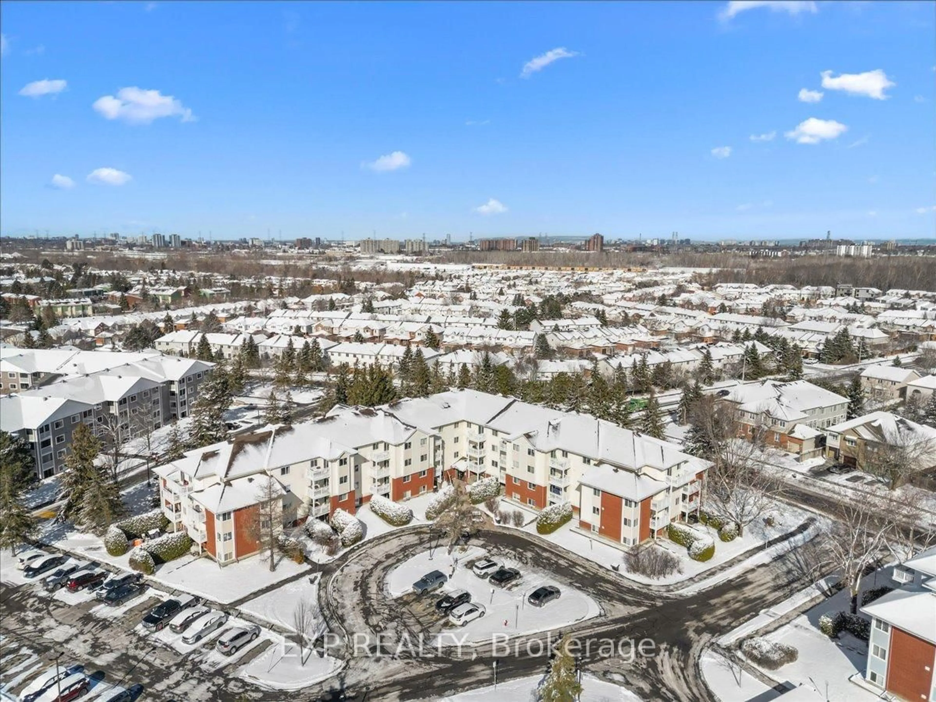 A pic from outside/outdoor area/front of a property/back of a property/a pic from drone, city buildings view from balcony for 270 Lorry Greenberg Dr #109, Ottawa Ontario K1T 3K2