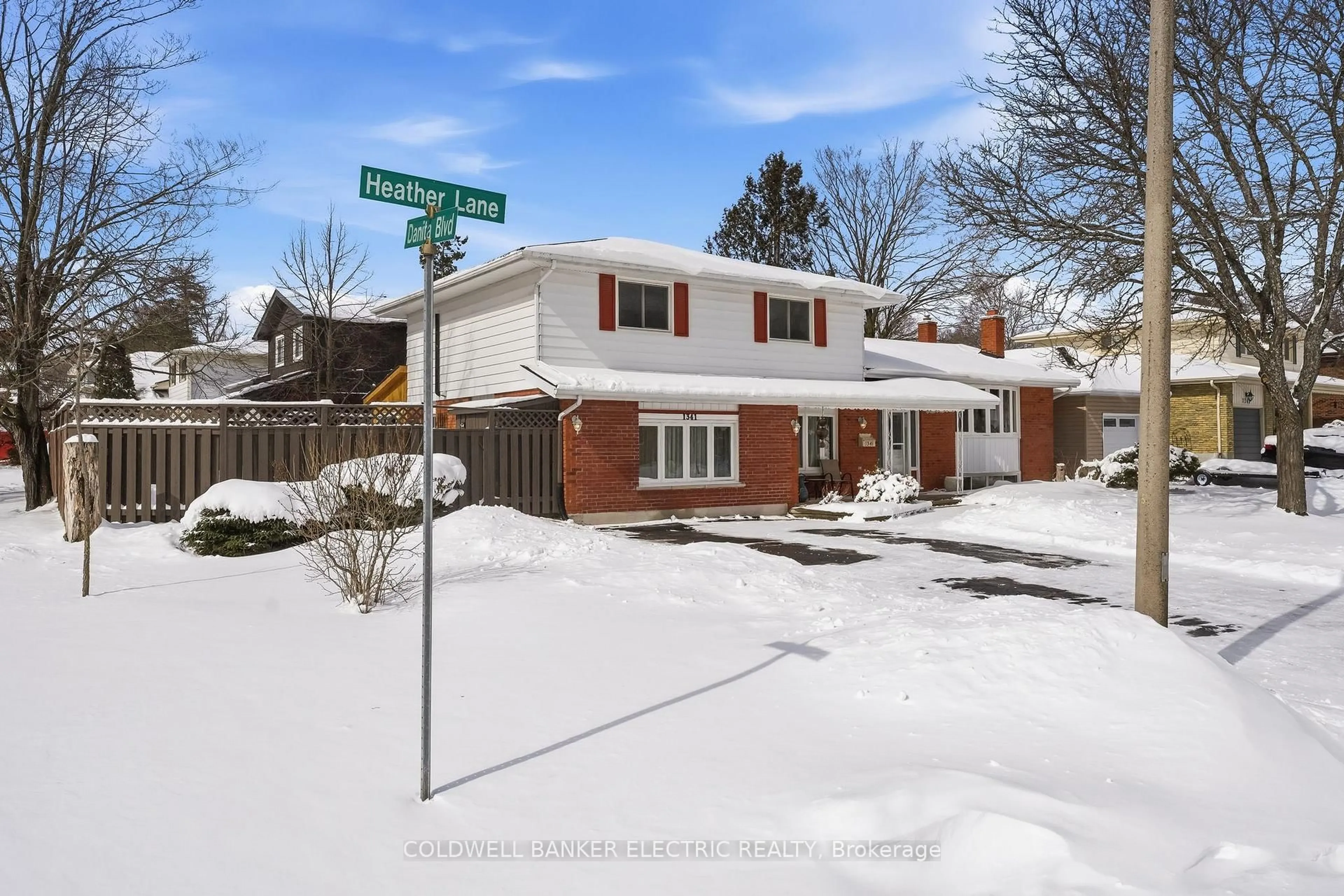 Home with brick exterior material, street for 1341 Heather Lane, Peterborough Ontario K9J 7N1