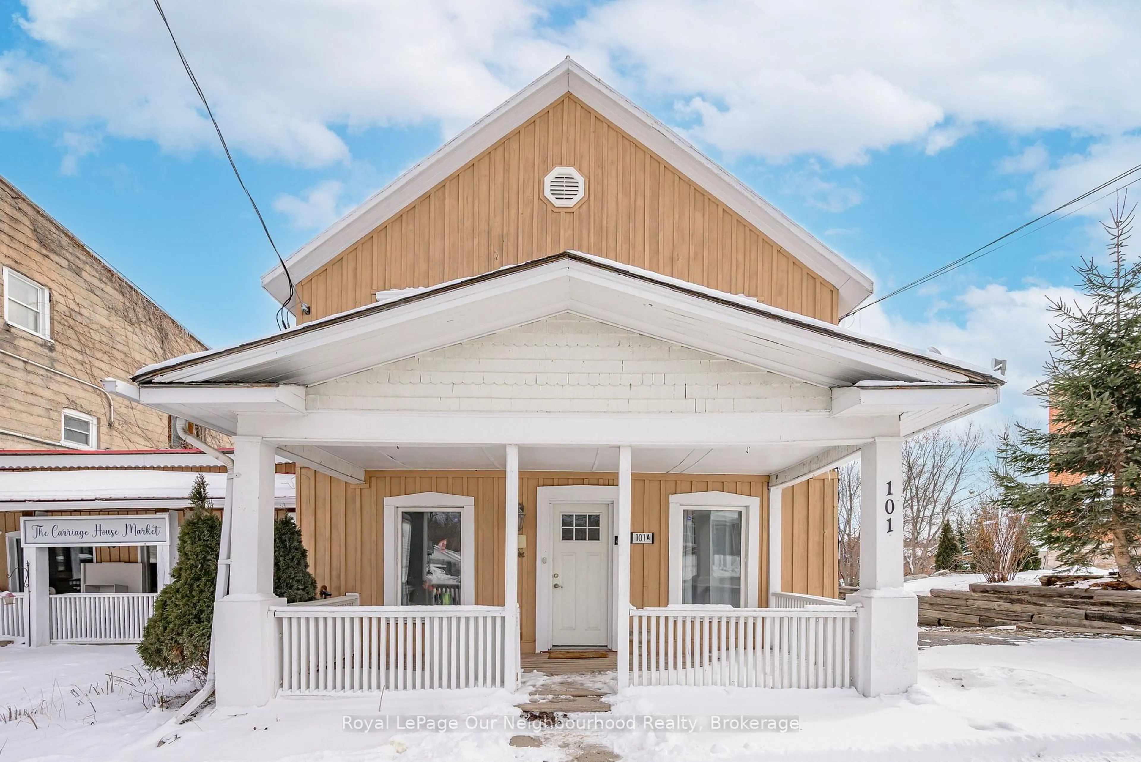 Home with vinyl exterior material, street for 101 Durham St, Madoc Ontario K0K 2K0