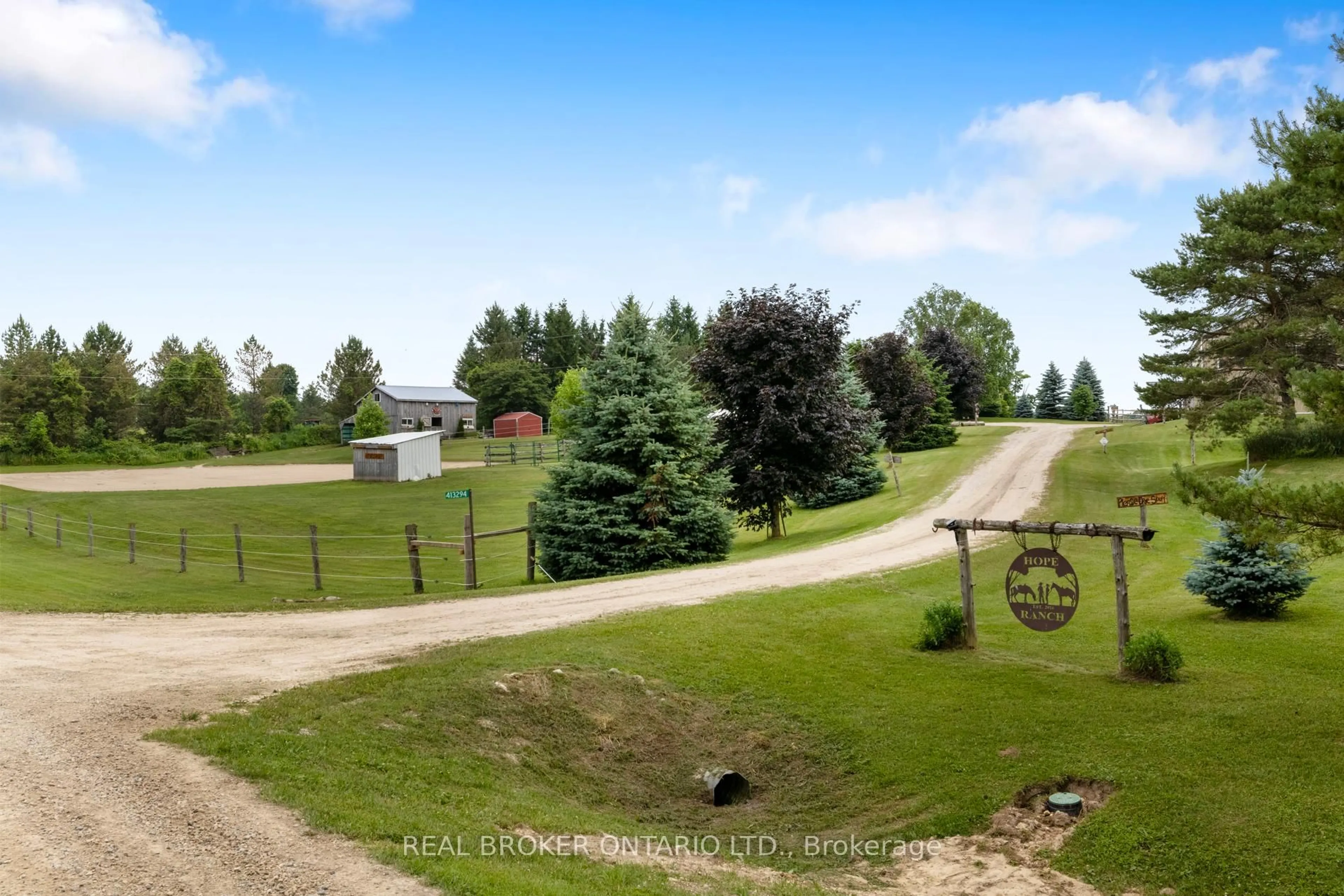 A pic from outside/outdoor area/front of a property/back of a property/a pic from drone, mountain view for 413294 Baseline Rd, West Grey Ontario N0G 1R0