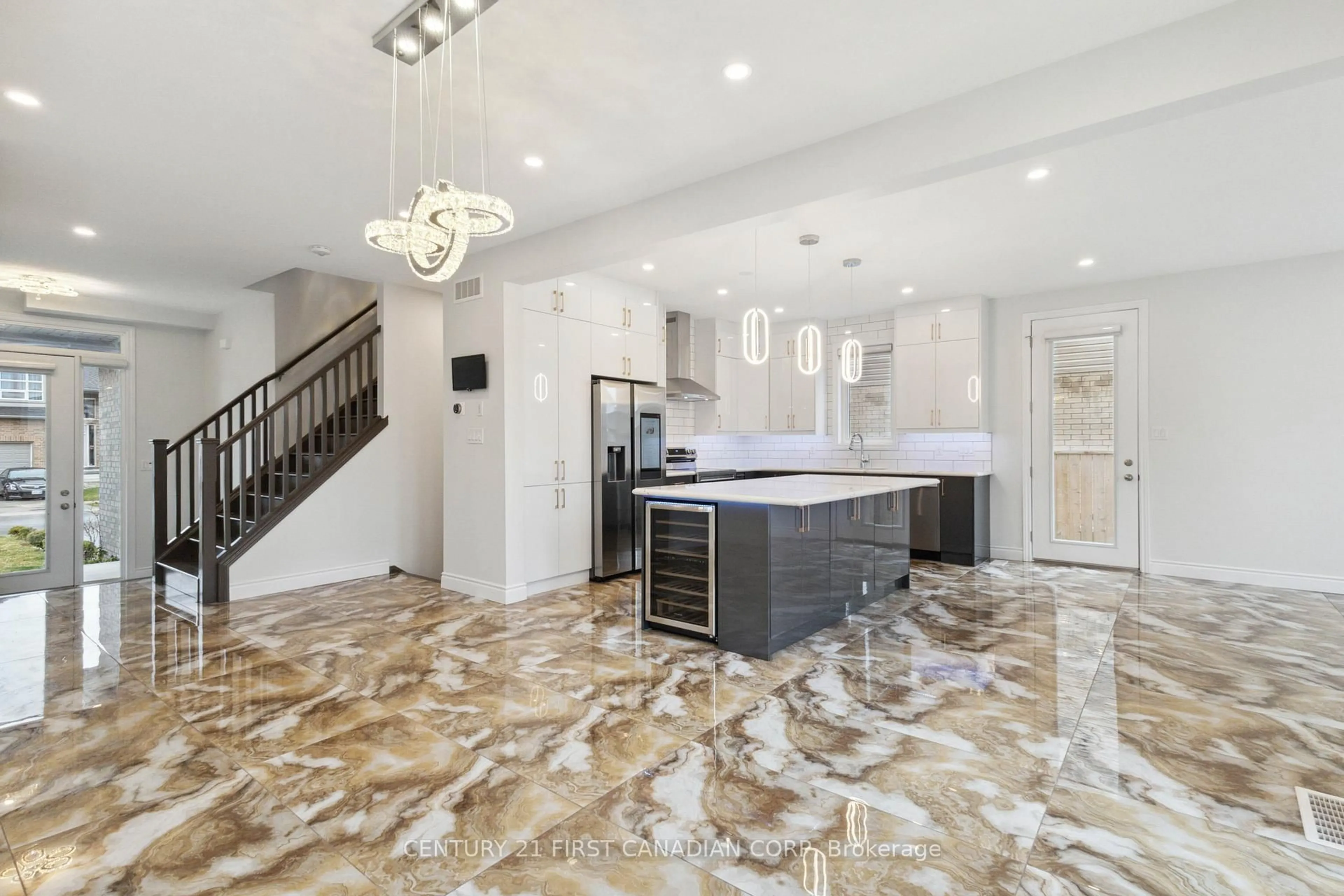 Contemporary kitchen, ceramic/tile floor for 1707 Aukett Dr, London North Ontario N5X 0N2