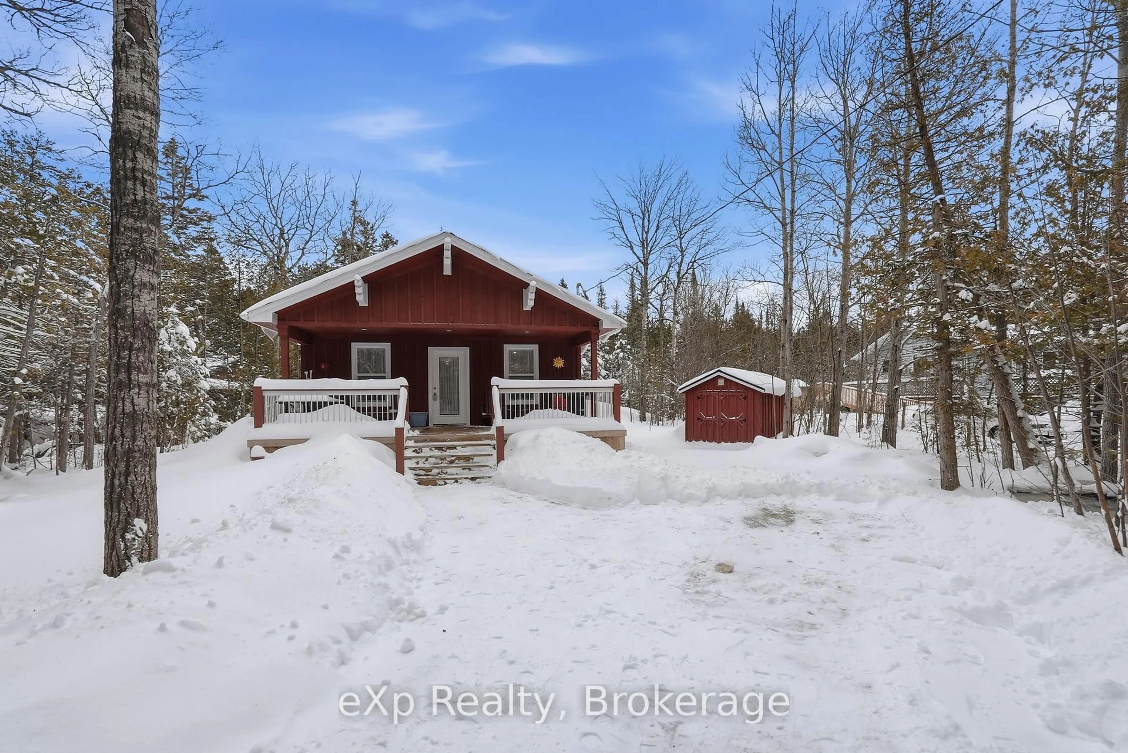 A pic from outside/outdoor area/front of a property/back of a property/a pic from drone, unknown for 38 Miller Lake Rd, Northern Bruce Peninsula Ontario N0H 1Z0