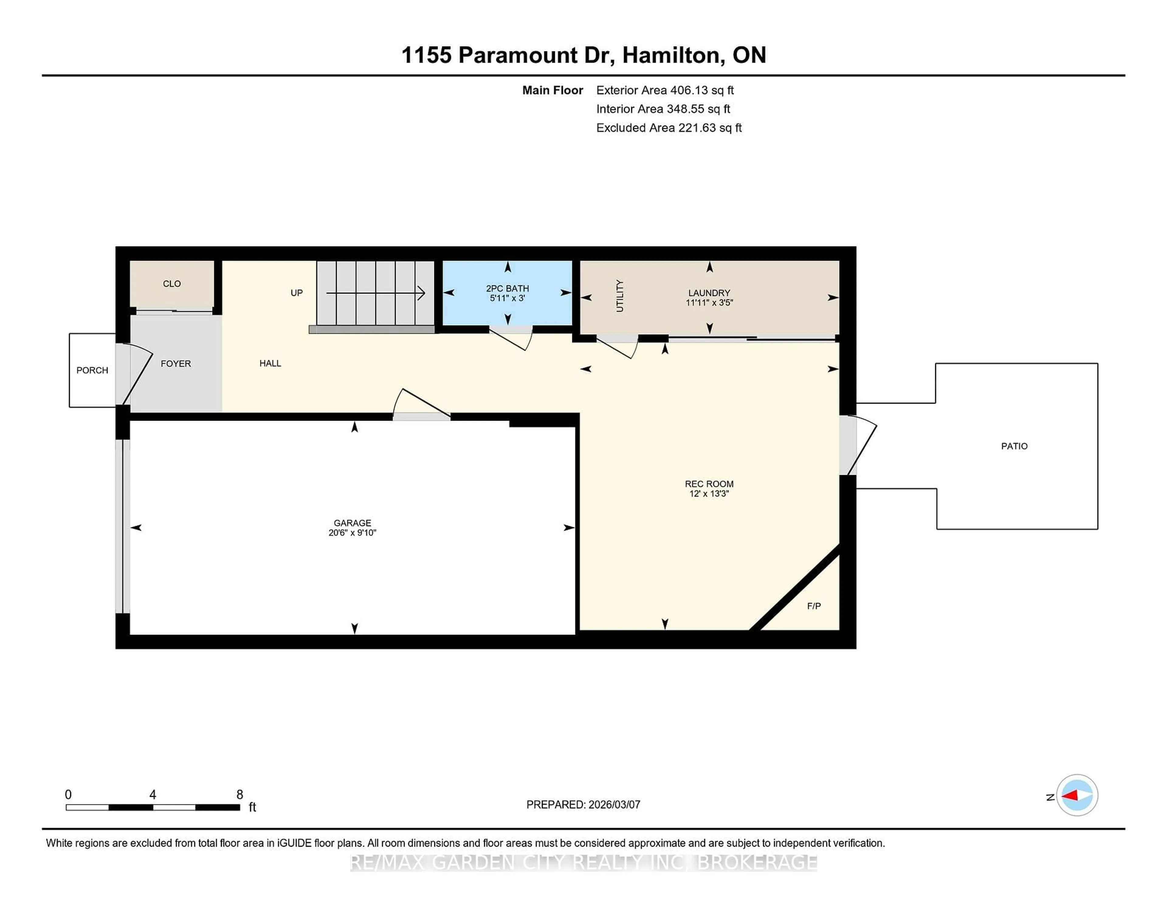 Floor plan for 1155 Paramount Dr #19, Hamilton Ontario L8J 2N3