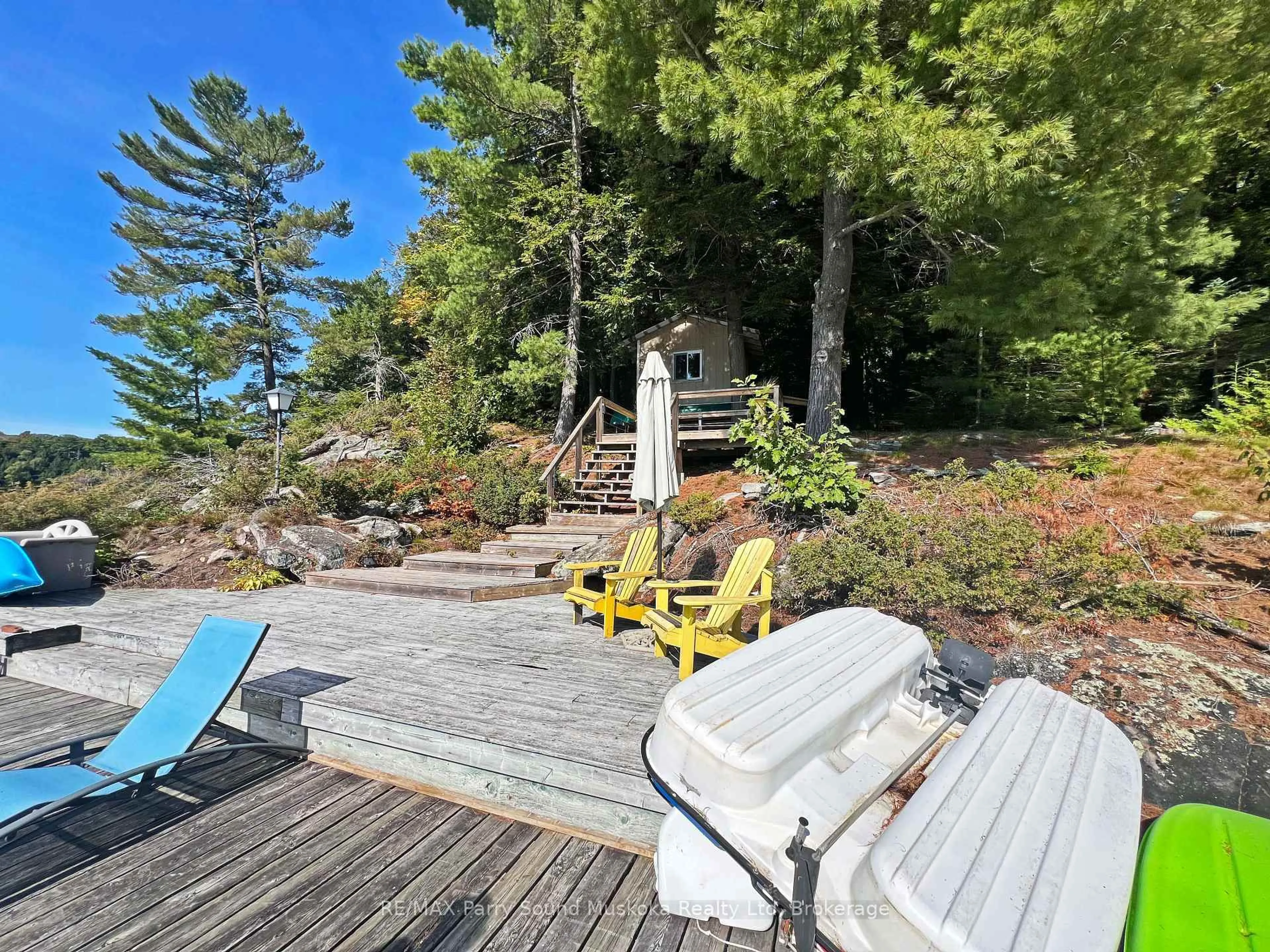 Patio, water/lake/river/ocean view for 24A Rocco's Lane, Seguin Ontario P2A 2W8