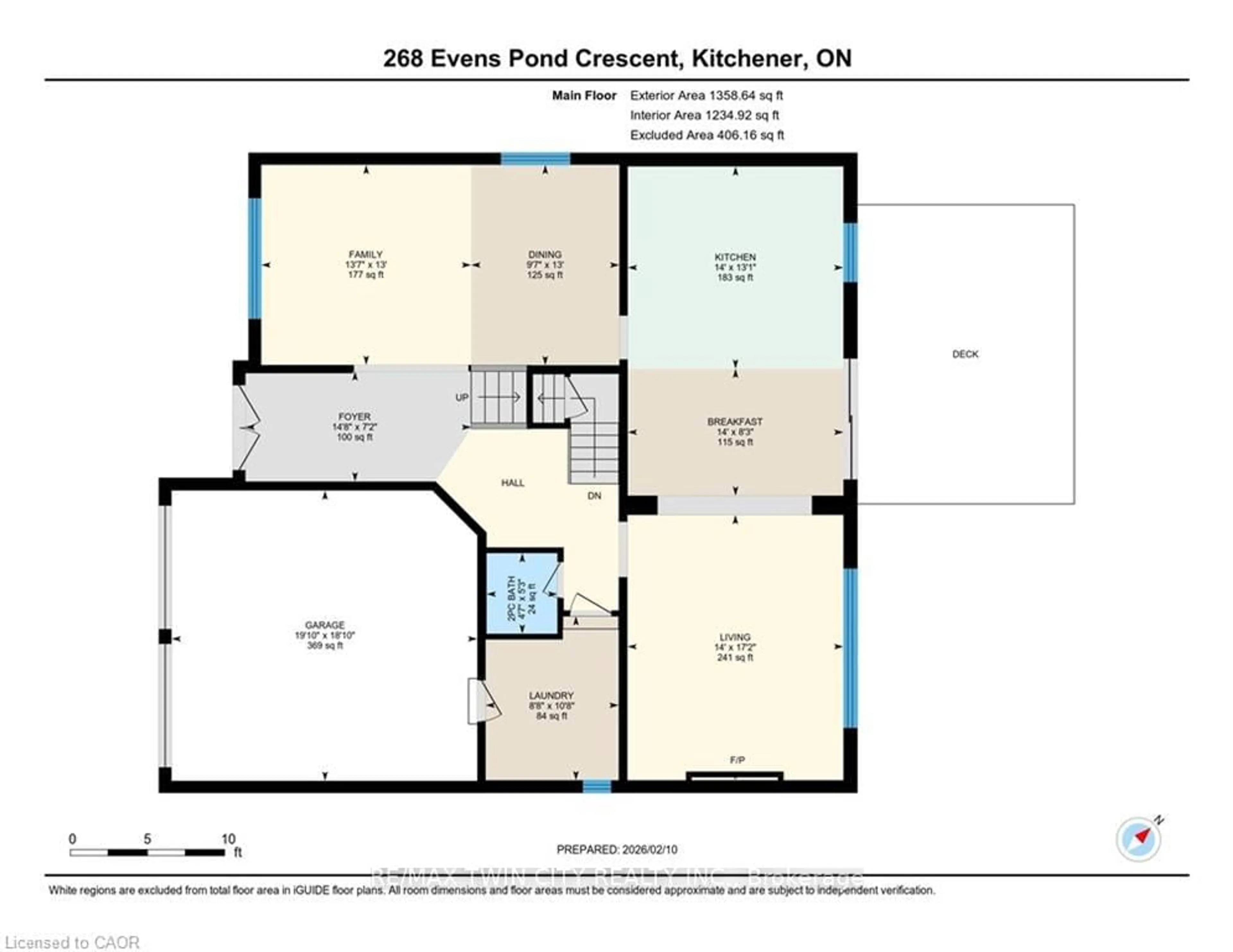 Floor plan for 268 EVENS POND Cres, Kitchener Ontario N2R 0B8
