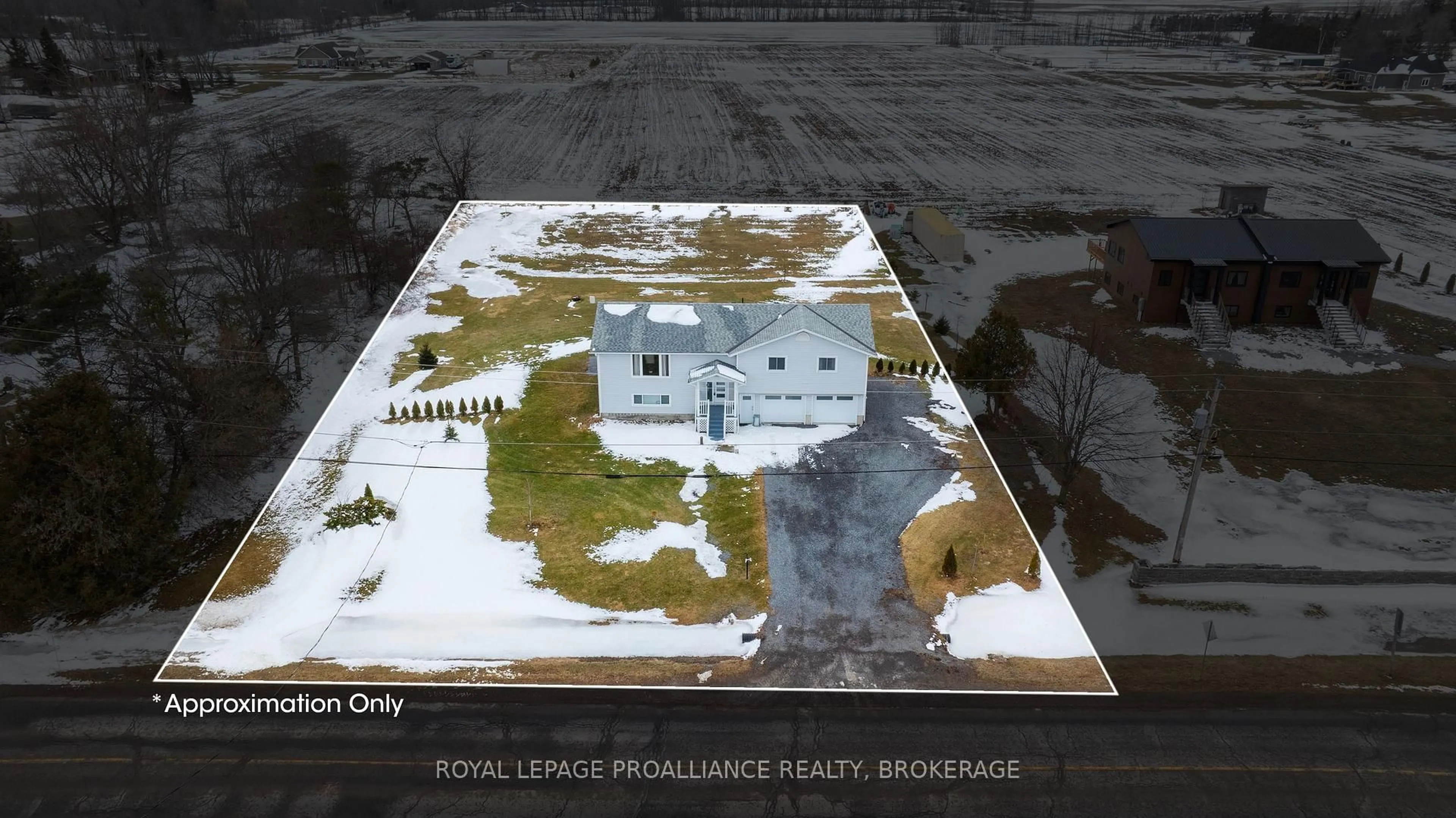 A pic from outside/outdoor area/front of a property/back of a property/a pic from drone, building for 4318 County Road 6, Yarker Ontario K0K 3N0