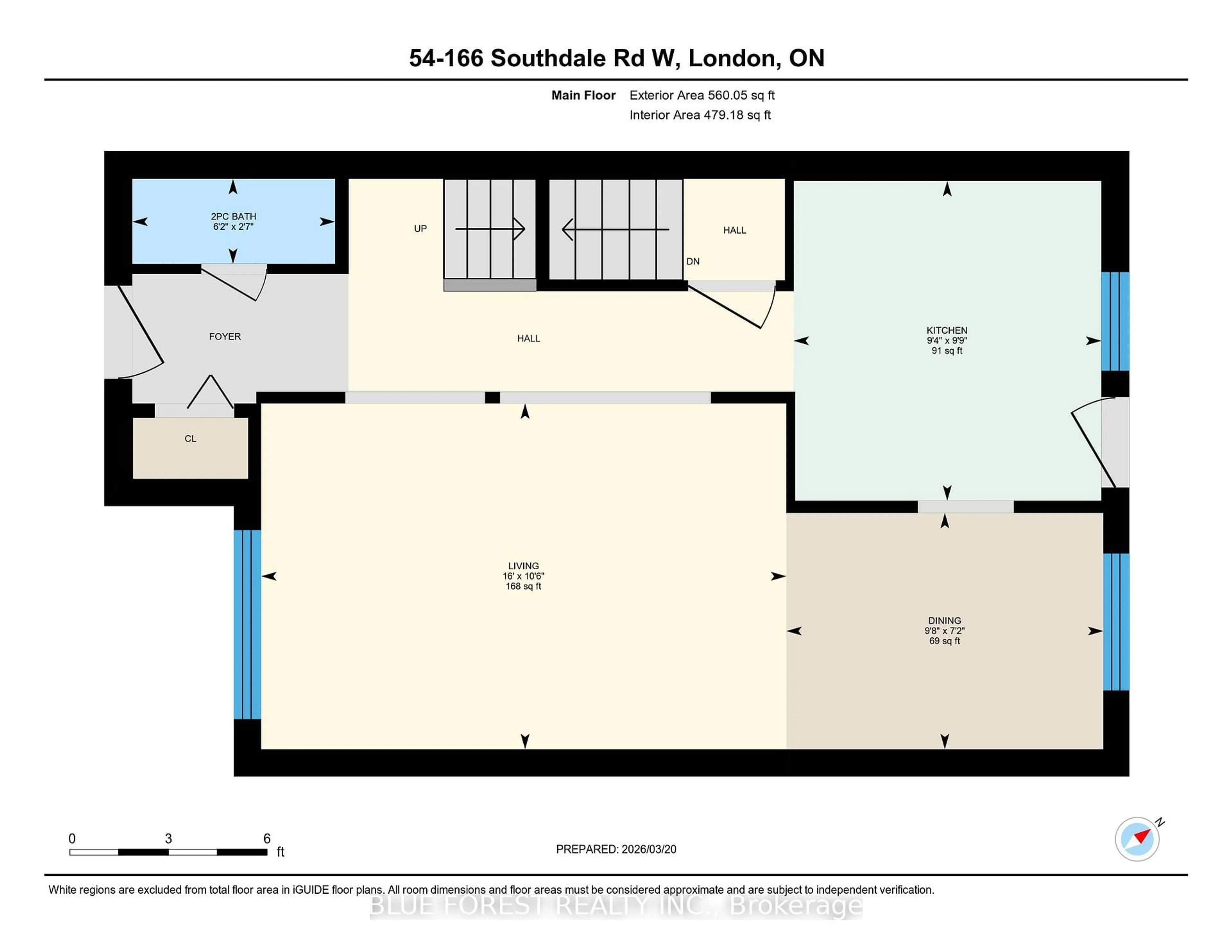Floor plan for 166 Southdale Rd #54, London South Ontario N6J 2J1
