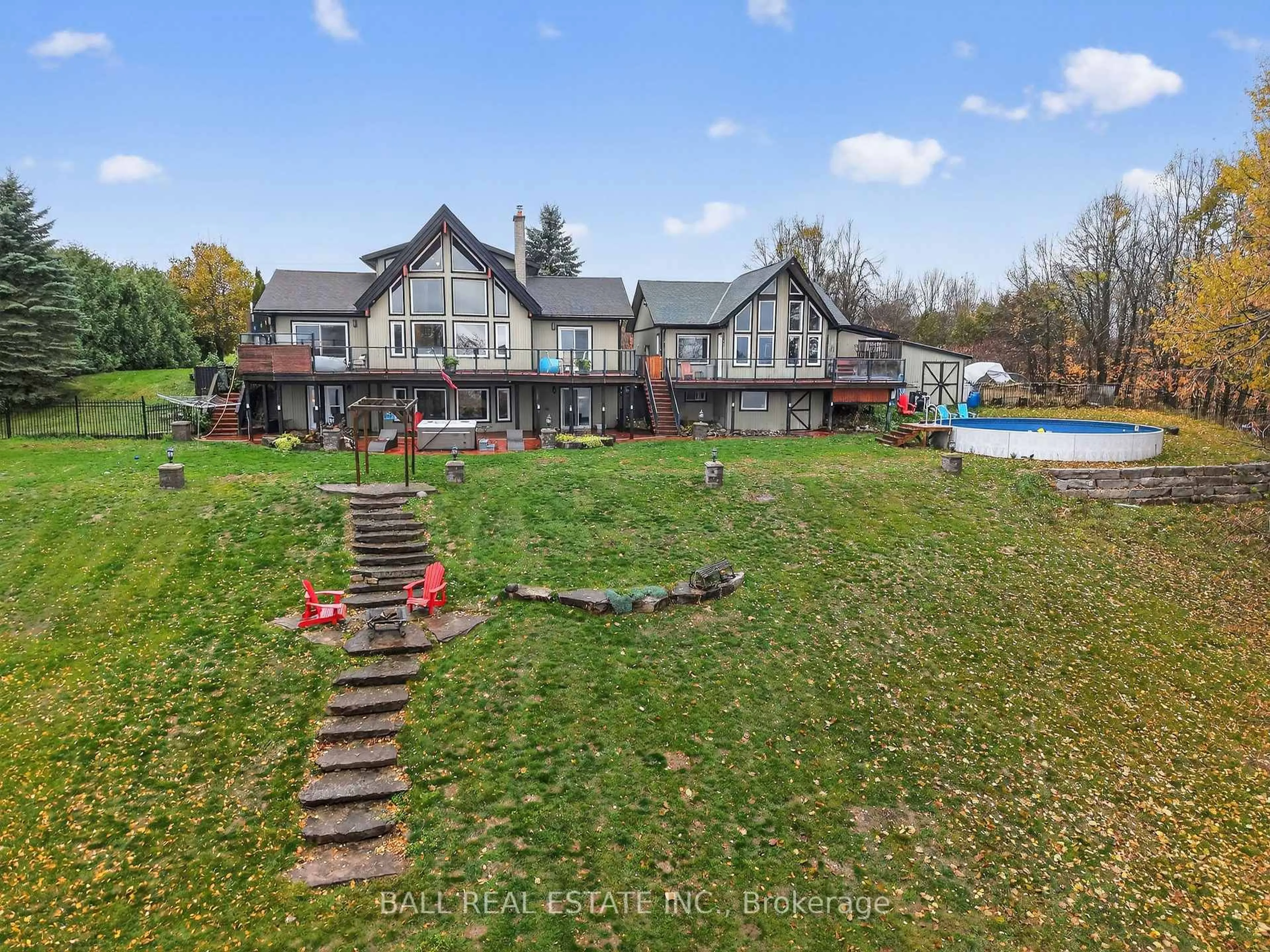 A pic from outside/outdoor area/front of a property/back of a property/a pic from drone, water/lake/river/ocean view for 151 Peller Crt, Kawartha Lakes Ontario K0M 1A0