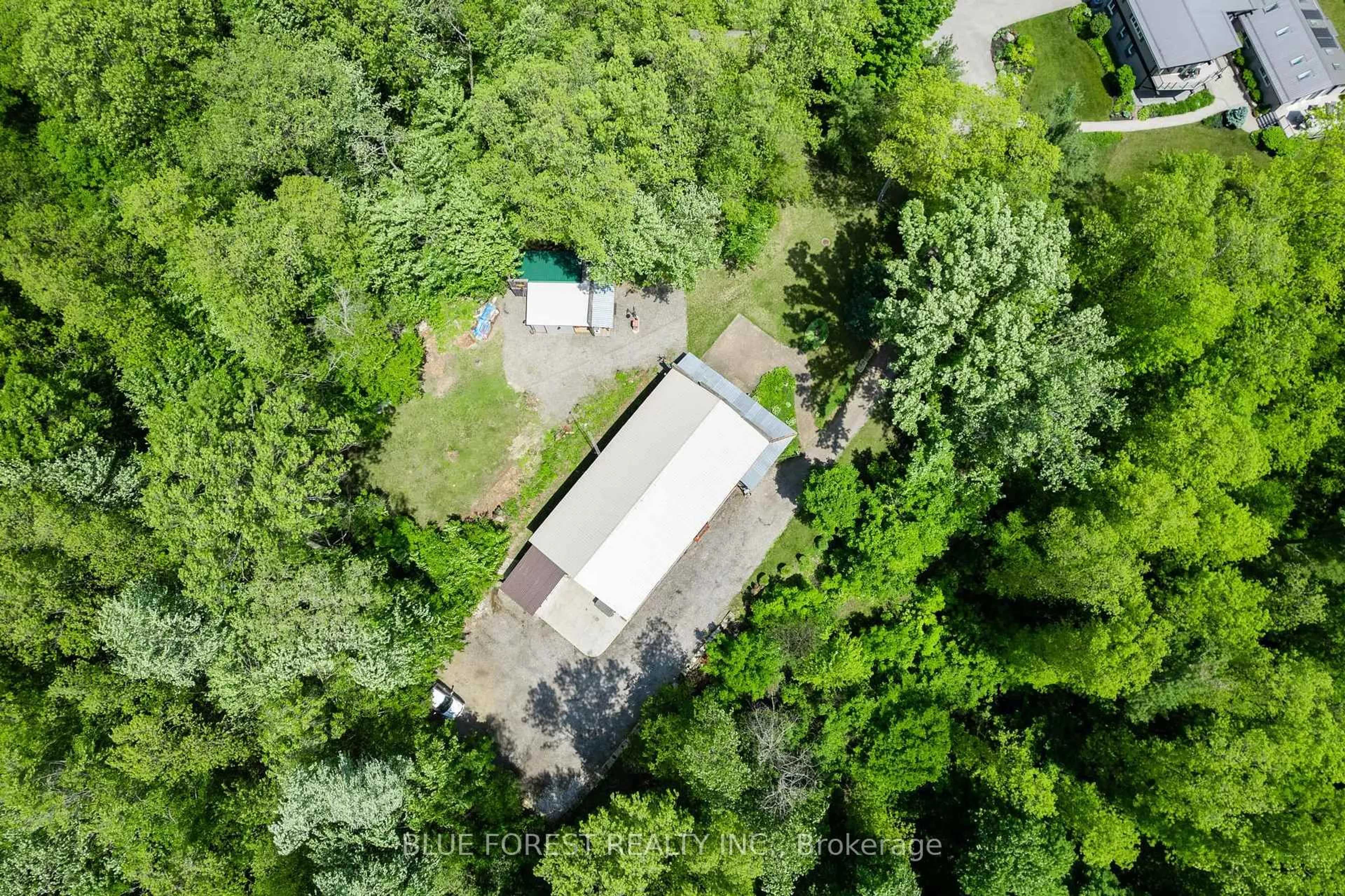 A pic from outside/outdoor area/front of a property/back of a property/a pic from drone, forest/trees view for 5721 Marion St, Thames Centre Ontario N0L 1G4