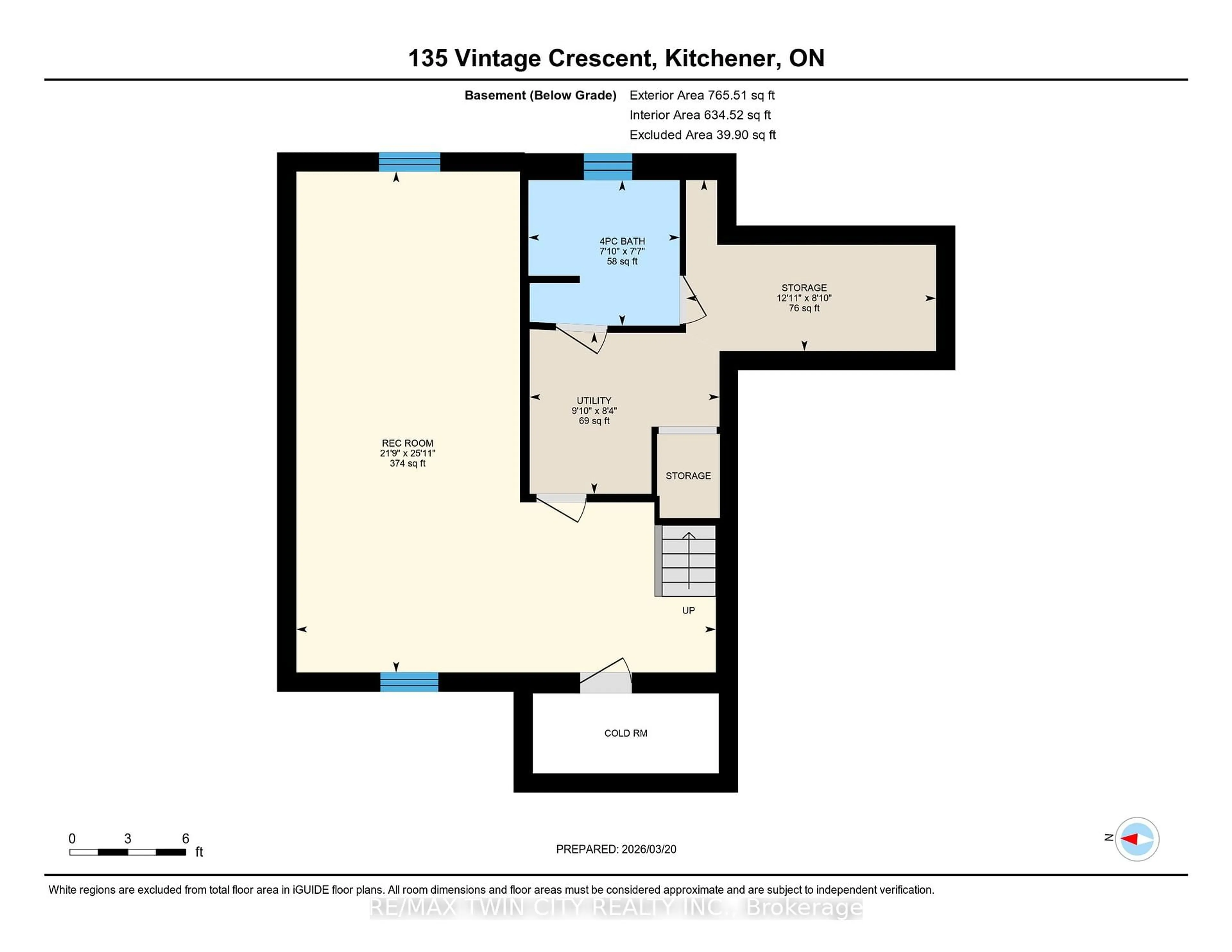 Floor plan for 135 Vintage Cres, Kitchener Ontario N2P 1L1