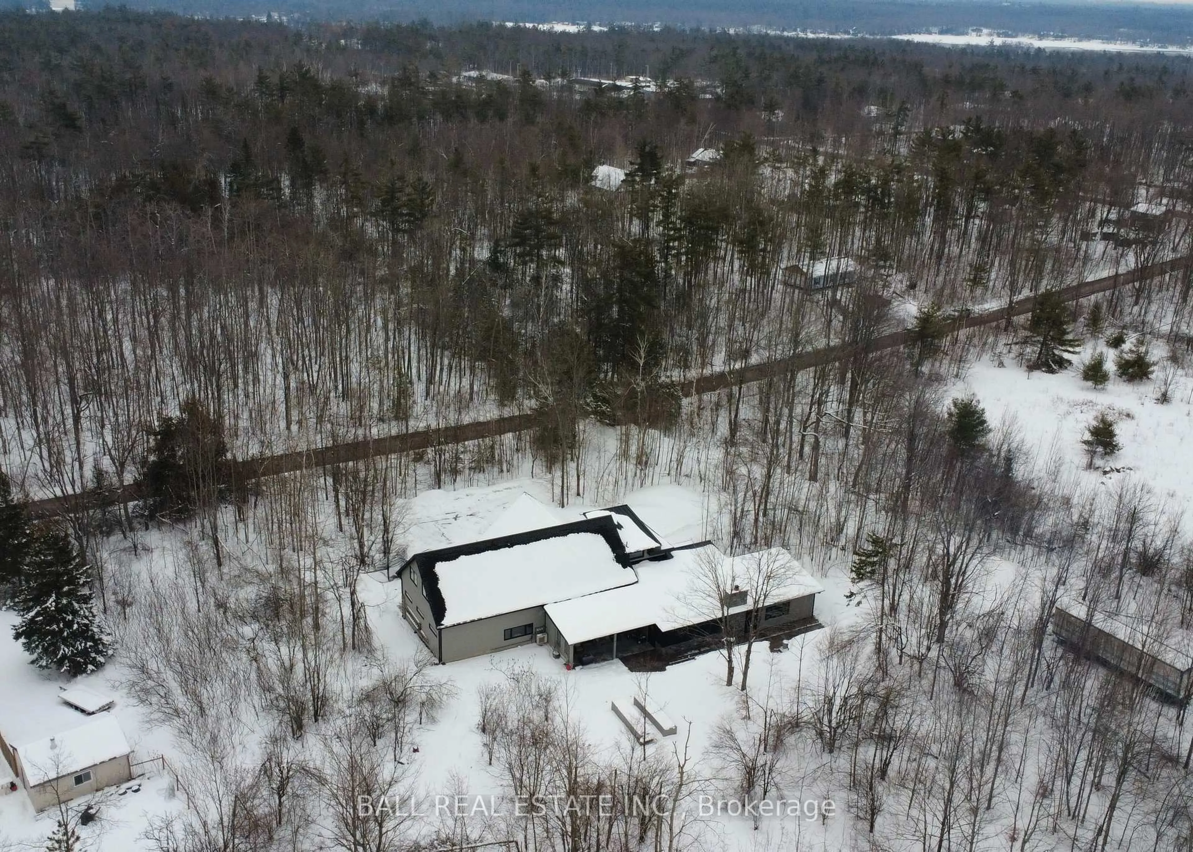 A pic from outside/outdoor area/front of a property/back of a property/a pic from drone, unknown for 33 LAPLANTES Rd, Trent Lakes Ontario K0L 1J0