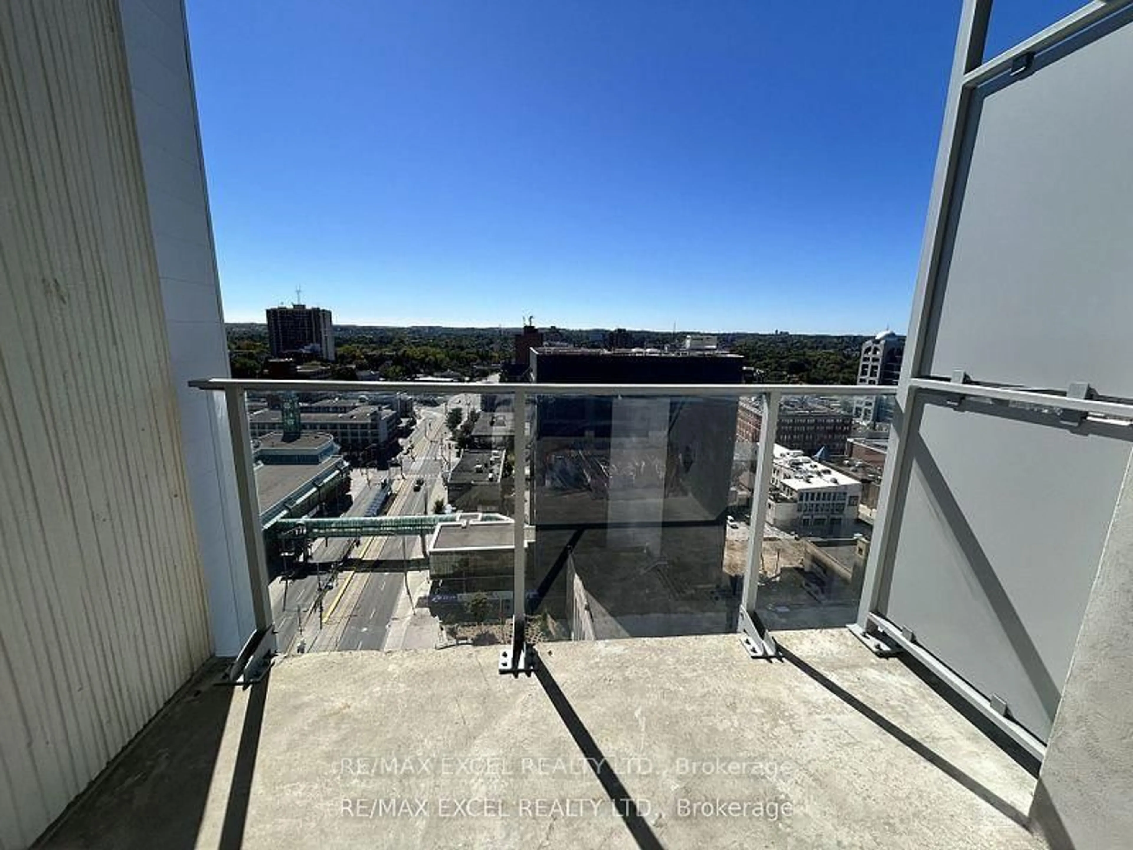 Balcony in the apartment, city buildings view from balcony for 60 Frederick St #1513, Kitchener Ontario N2H 0C7