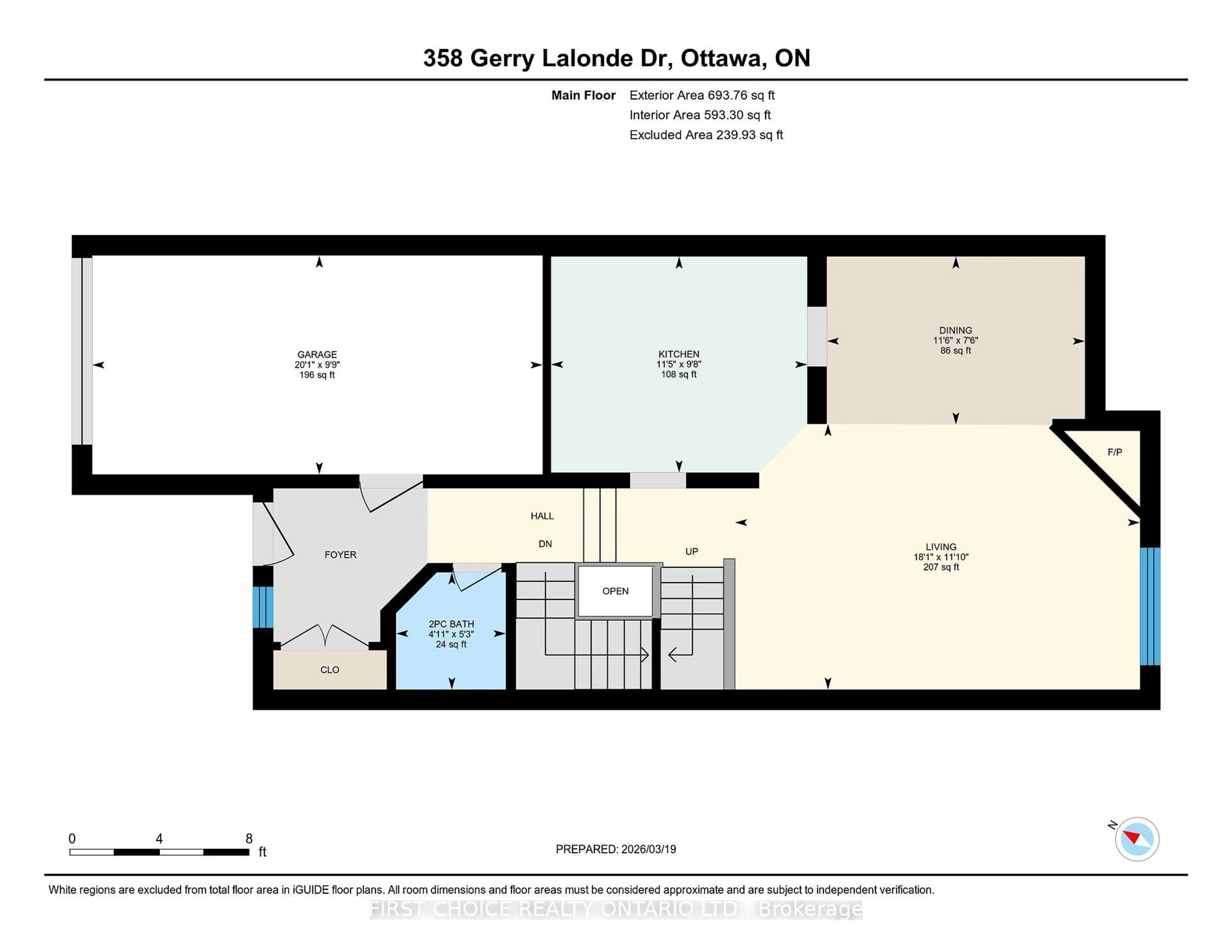 Floor plan for 358 Gerry Lalonde Dr, Ottawa Ontario K4A 0Y3