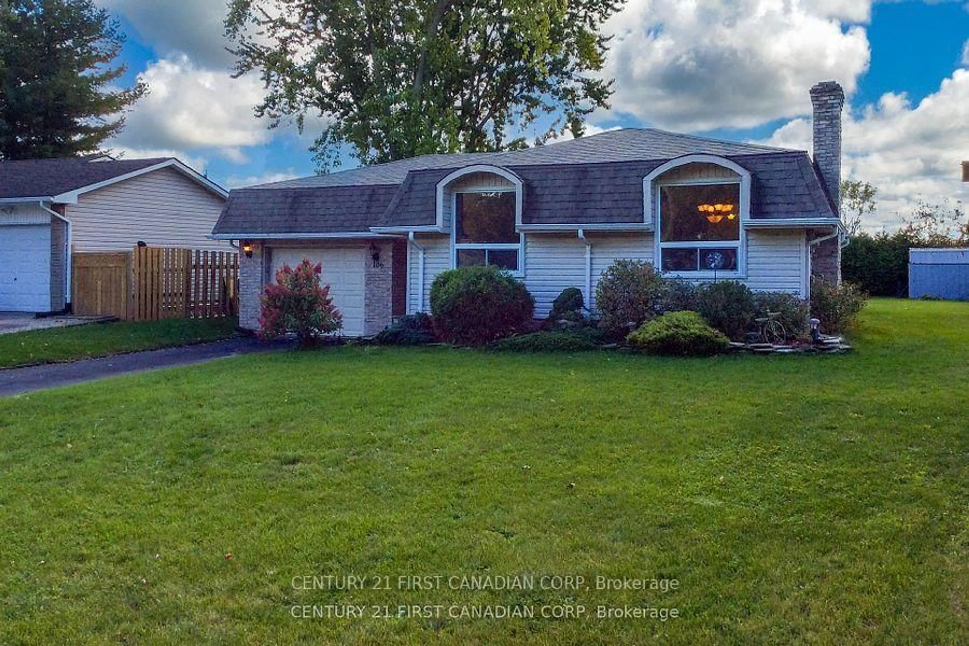 Home with vinyl exterior material, street for 106 Angelo Dr, West Elgin Ontario N0L 2P0