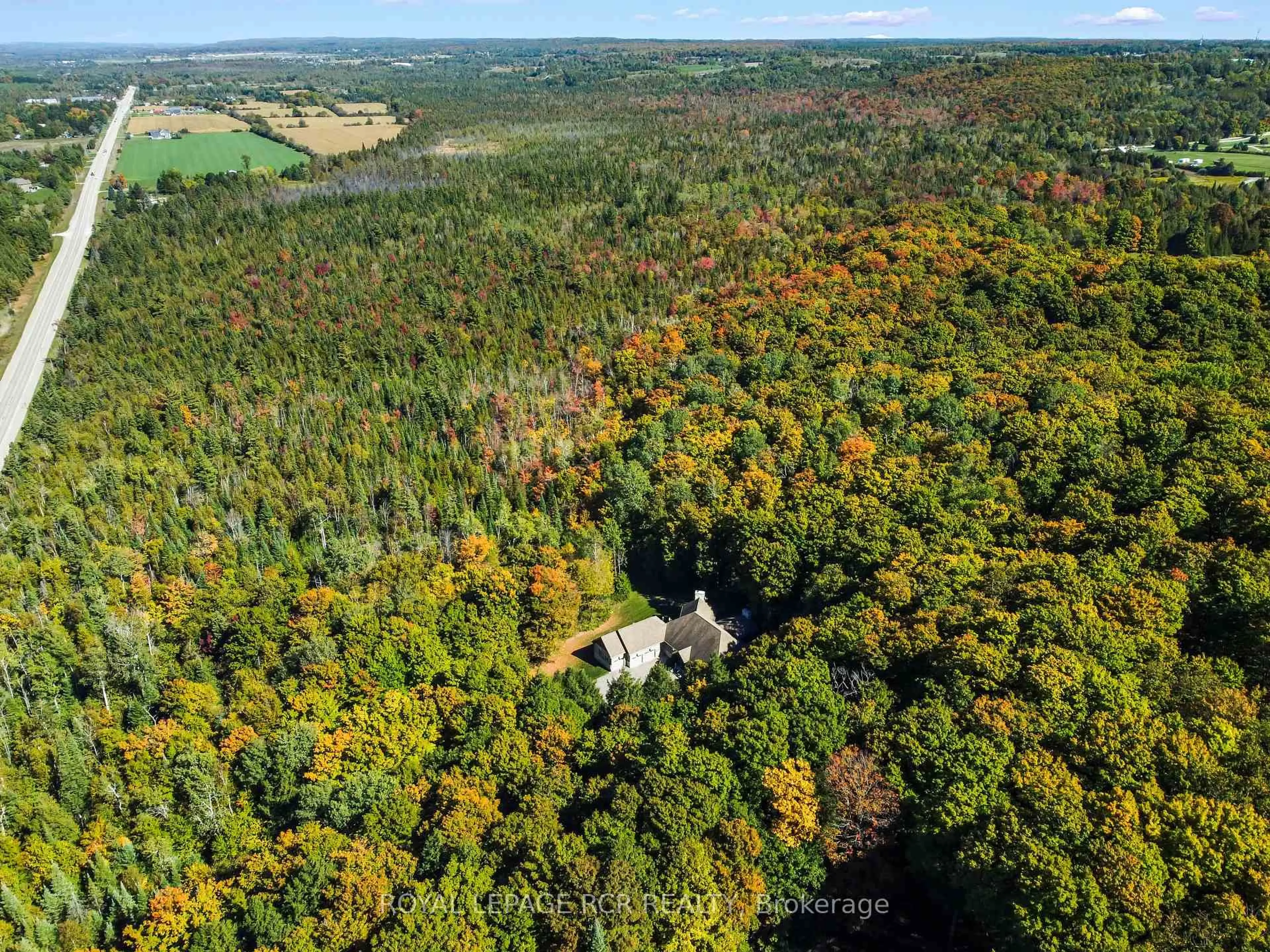 A pic from outside/outdoor area/front of a property/back of a property/a pic from drone, forest/trees view for 9245 Wellington 124 Rd, Erin Ontario N1H 6H7