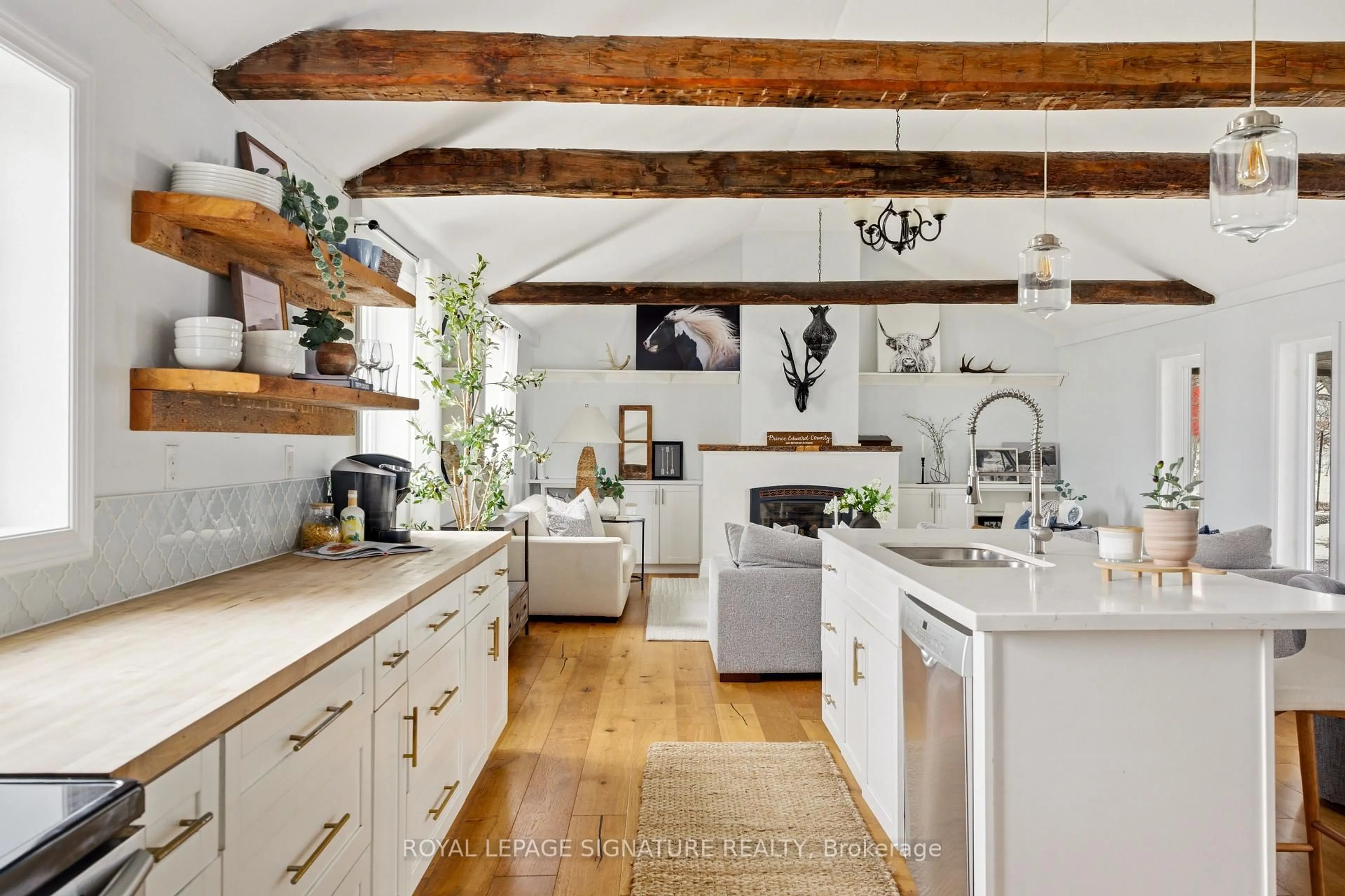 Rustic kitchen, ceramic/tile floor for 217 Greer Rd, Prince Edward County Ontario K0K 3L0
