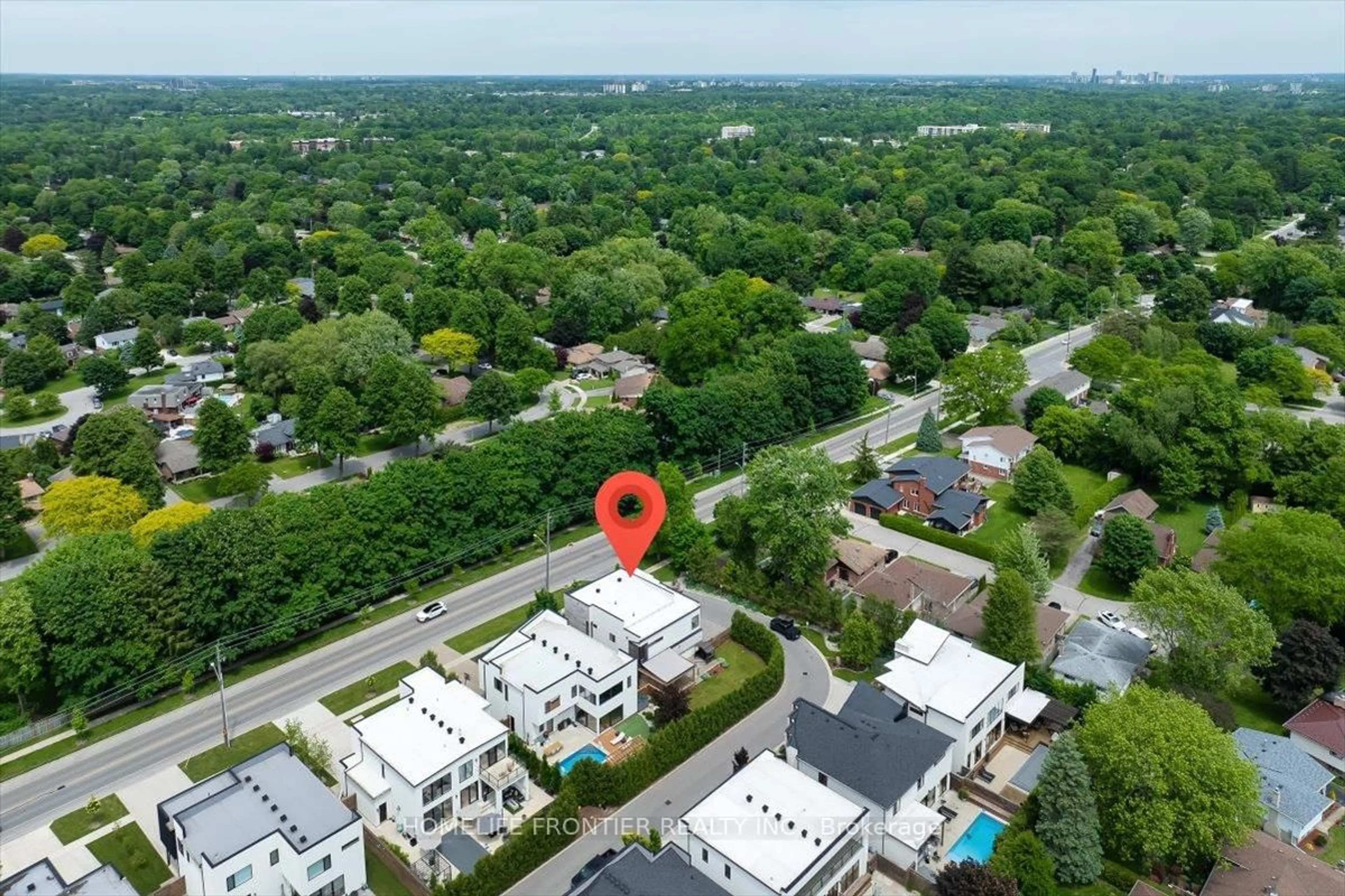 A pic from outside/outdoor area/front of a property/back of a property/a pic from drone, city buildings view from balcony for 1452 Byron Baseline Rd #1, London South Ontario N6K 2V6