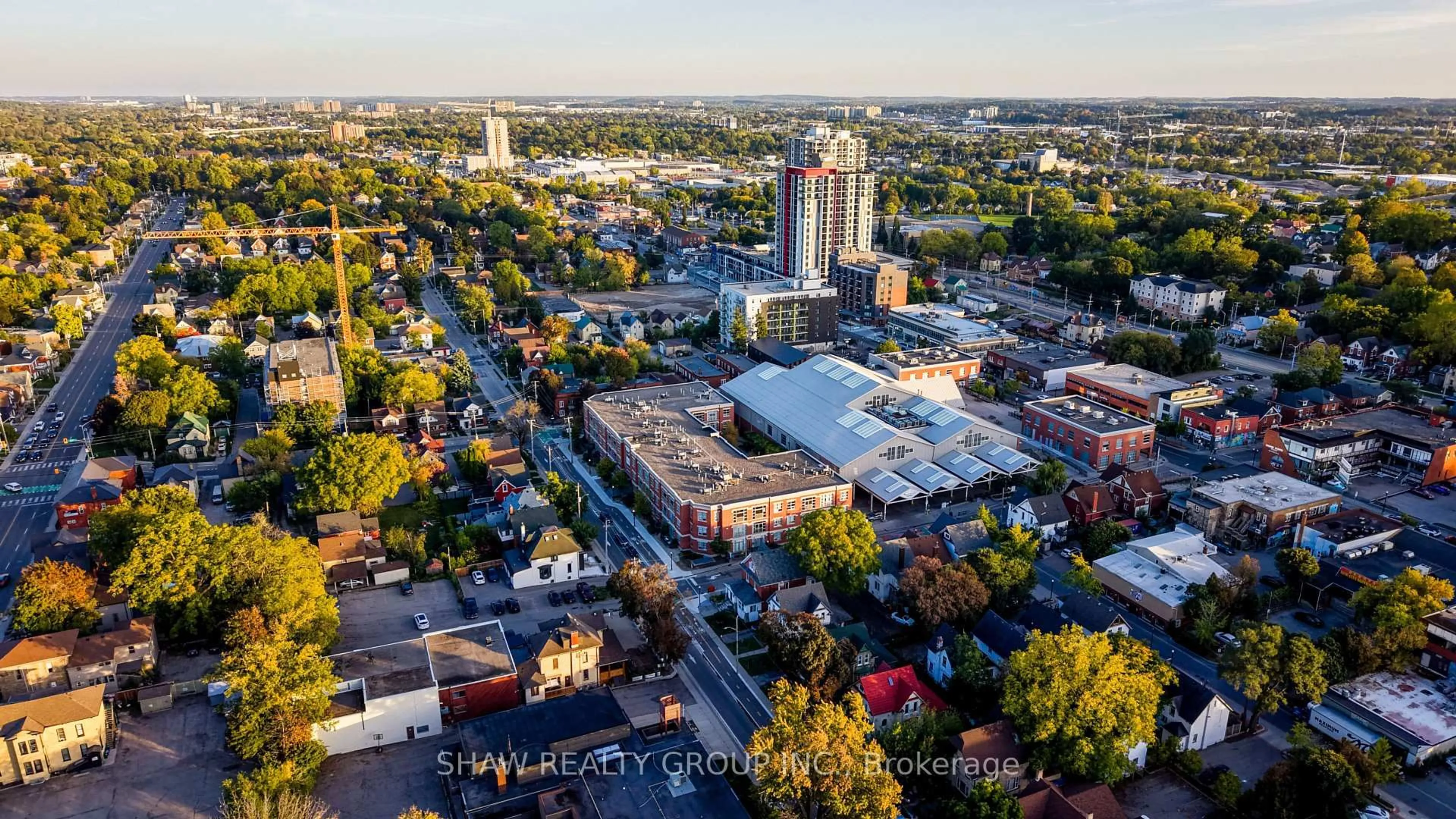 A pic from outside/outdoor area/front of a property/back of a property/a pic from drone, city buildings view from balcony for 165 Duke St #202, Kitchener Ontario N2H 6T8