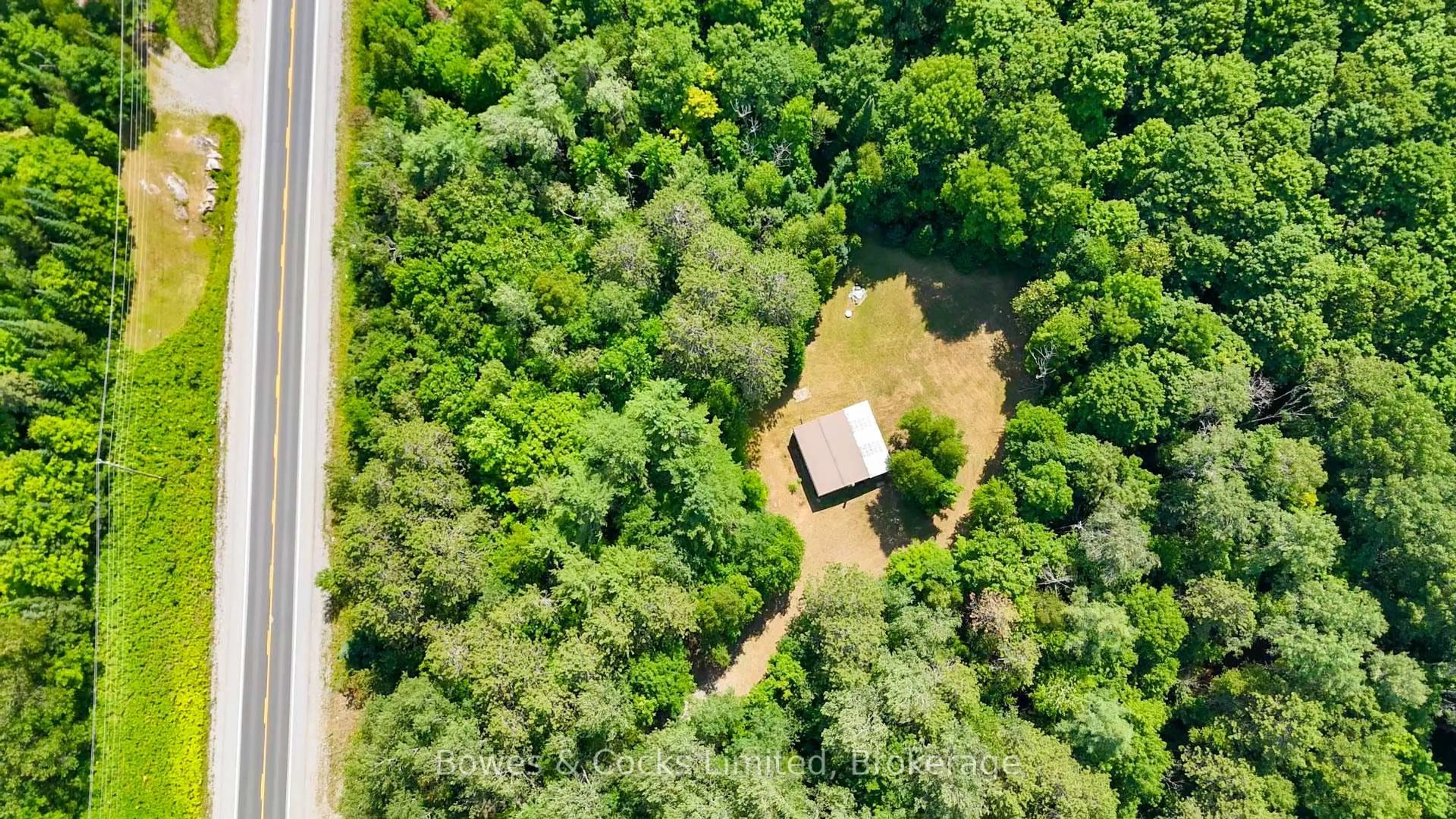 A pic from outside/outdoor area/front of a property/back of a property/a pic from drone, forest/trees view for 12916 Highway 28, North Kawartha Ontario K0L 1A0