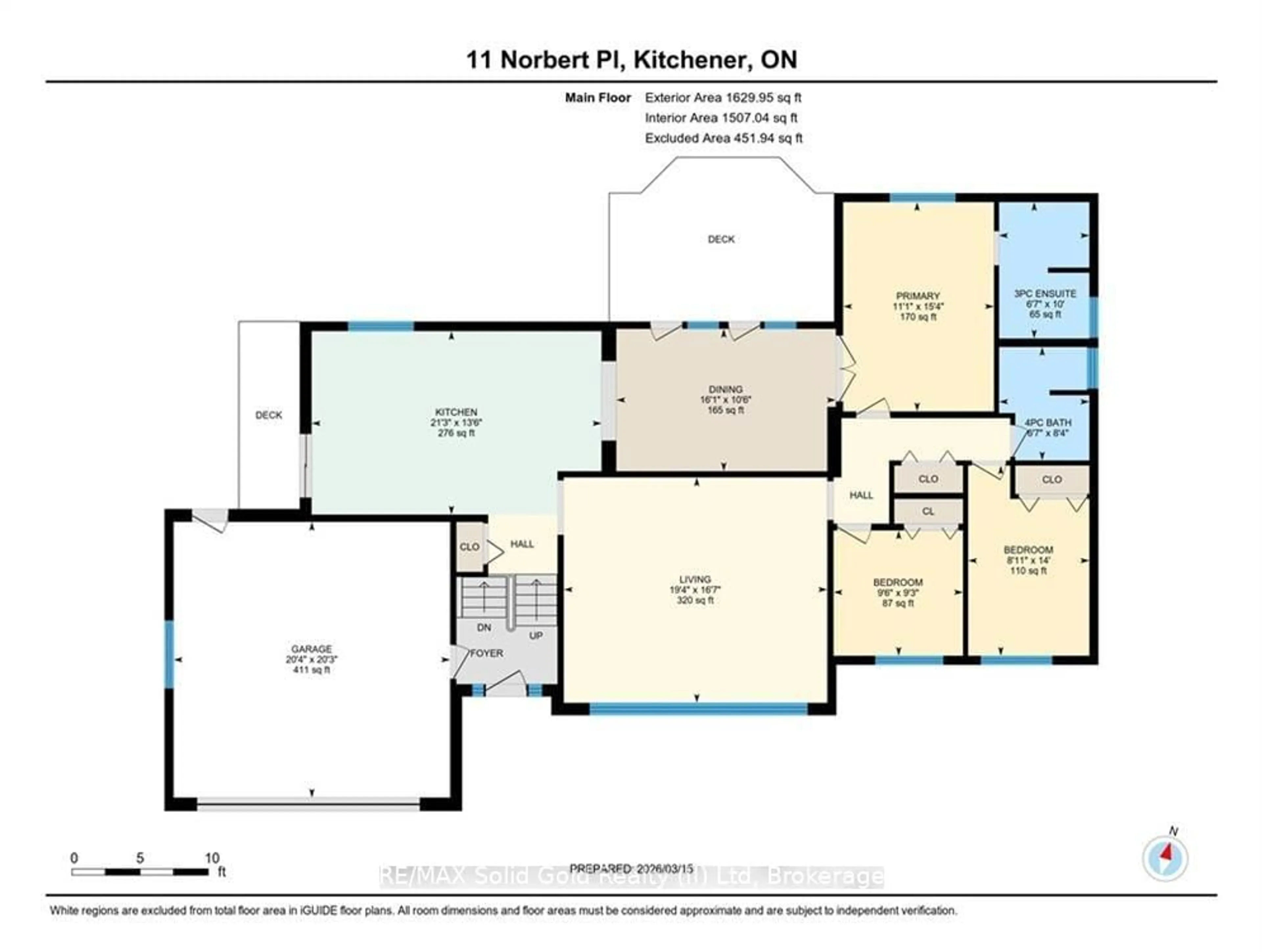 Floor plan for 11 Norbert Pl, Kitchener Ontario N2K 1E5