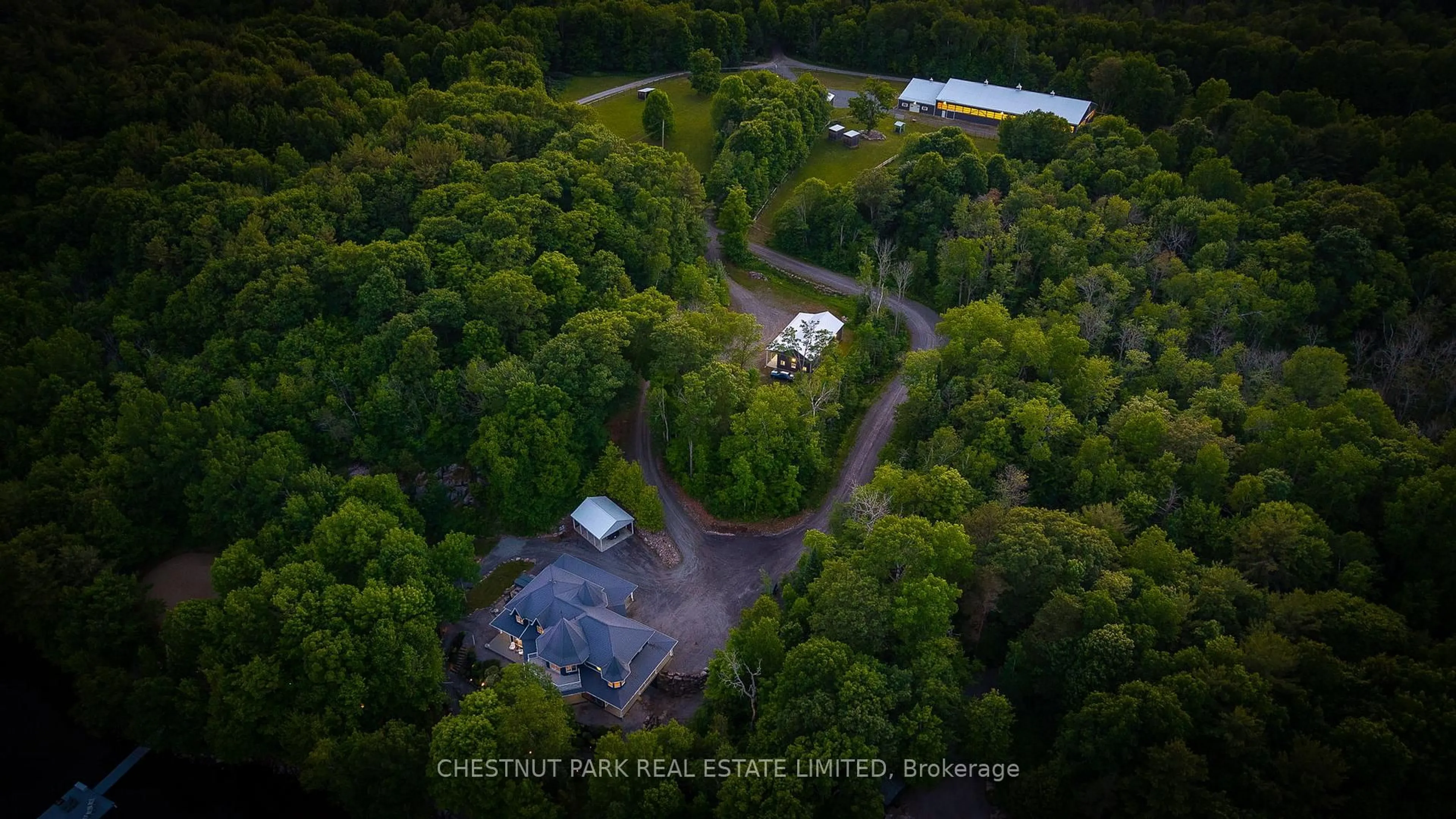 A pic from outside/outdoor area/front of a property/back of a property/a pic from drone, forest/trees view for 1141 & 1123 Nu-Ne Lane, Algonquin Highlands Ontario K0M 1S0