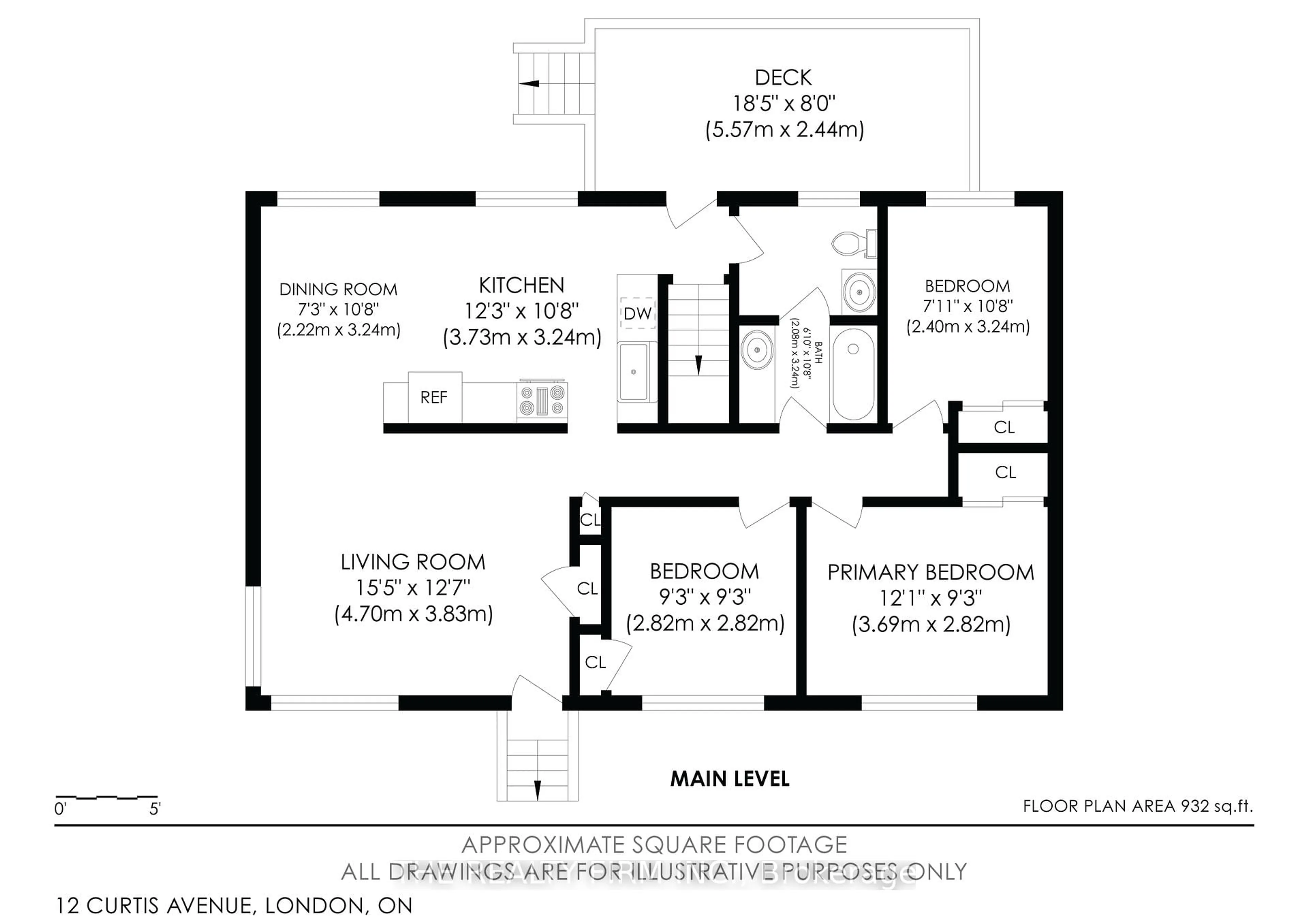Floor plan for 12 Curtis Ave, London South Ontario N5Z 4G1