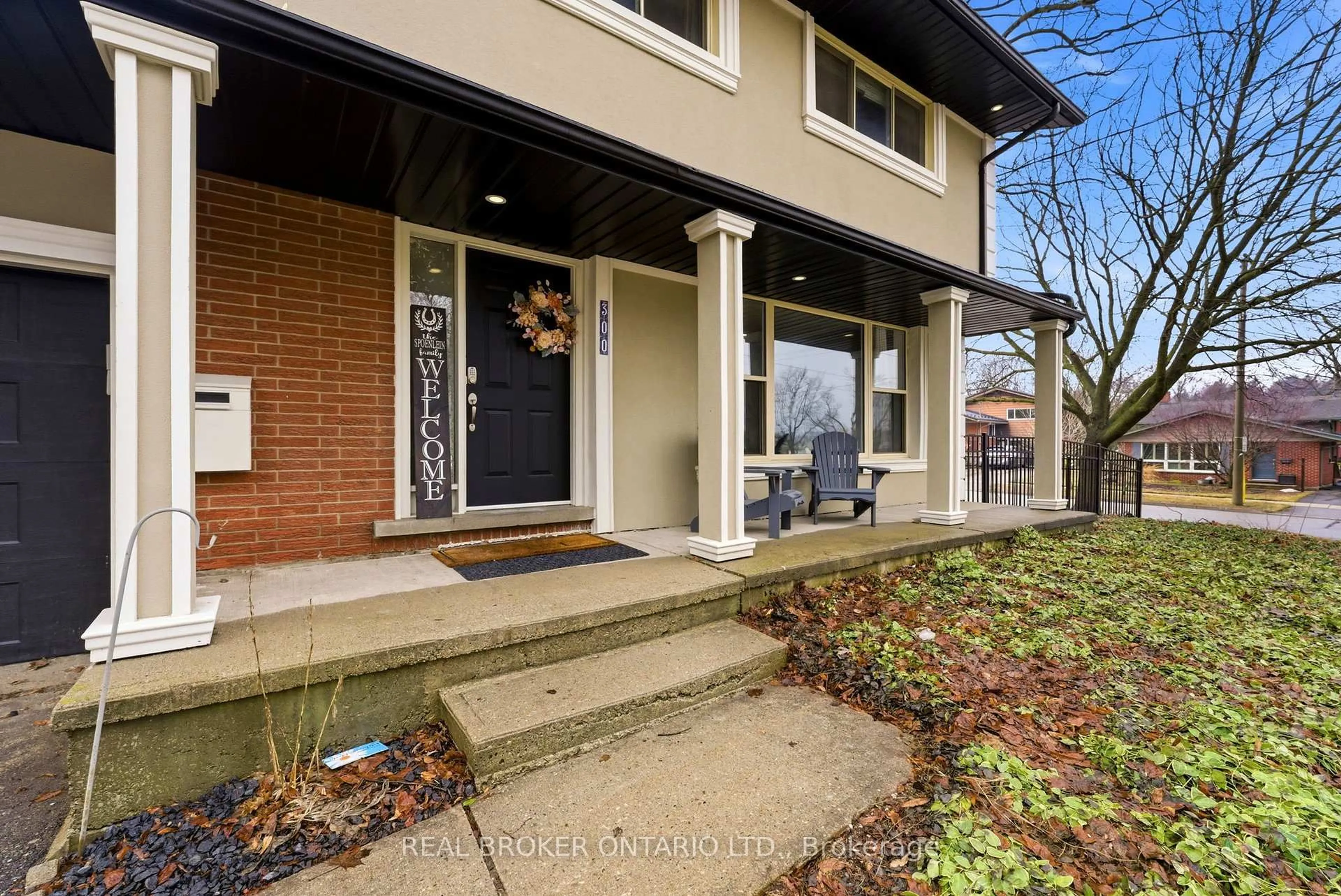 Home with brick exterior material, street for 300 STONYBROOK Dr, Kitchener Ontario N2M 4M2