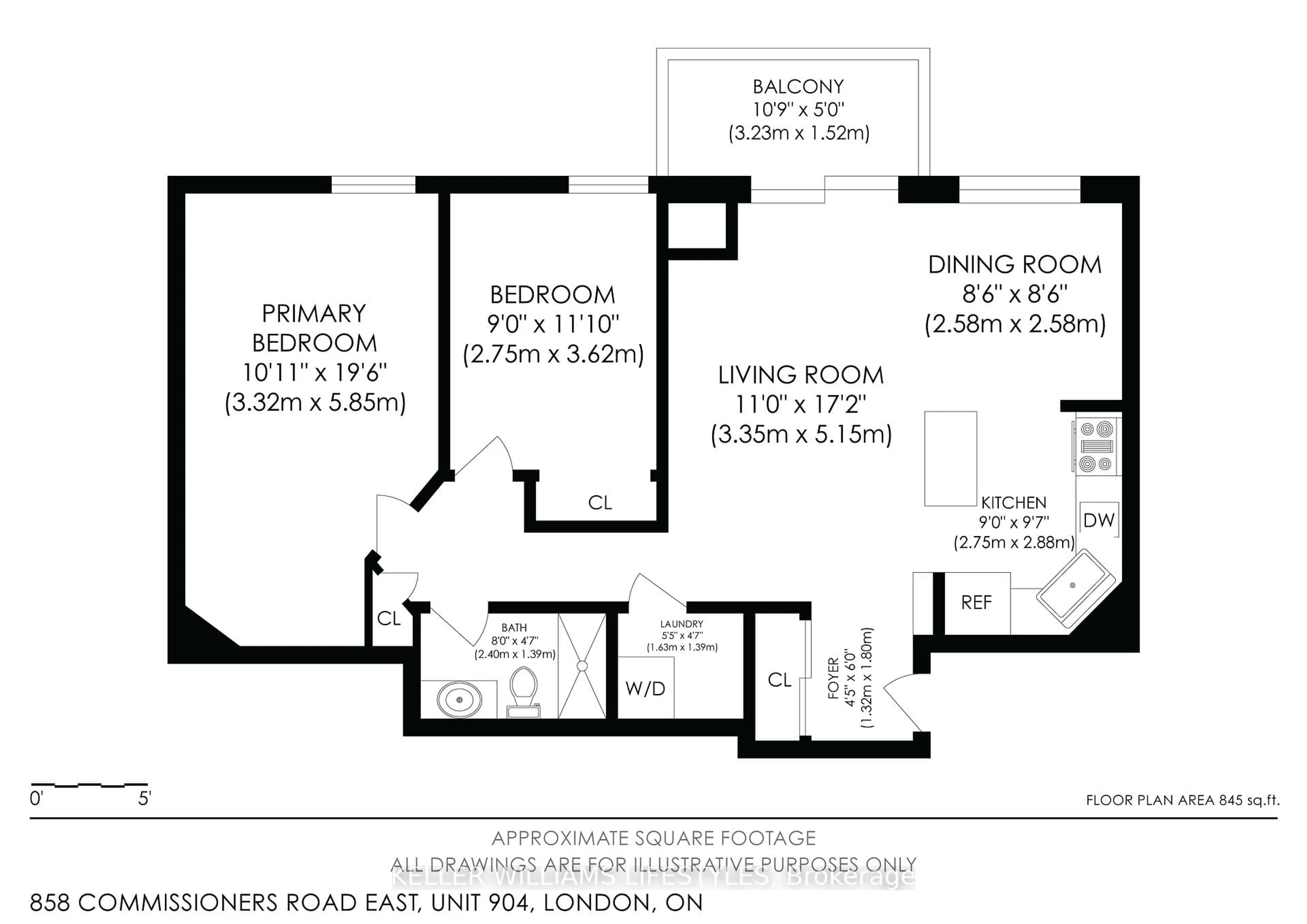 Floor plan for 858 Commissioners Rd #904, London South Ontario N6C 5Y5