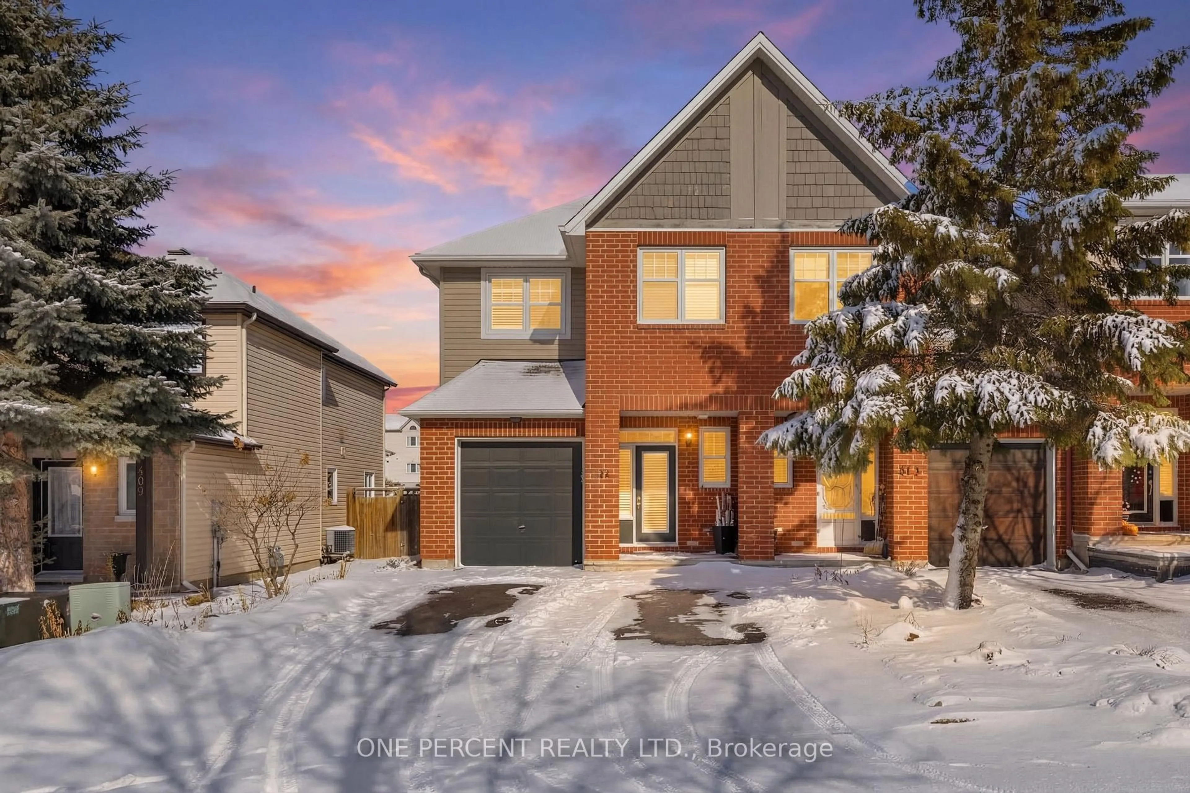 Home with brick exterior material, street for 411 Cache Bay Cres, Ottawa Ontario K1T 4H3