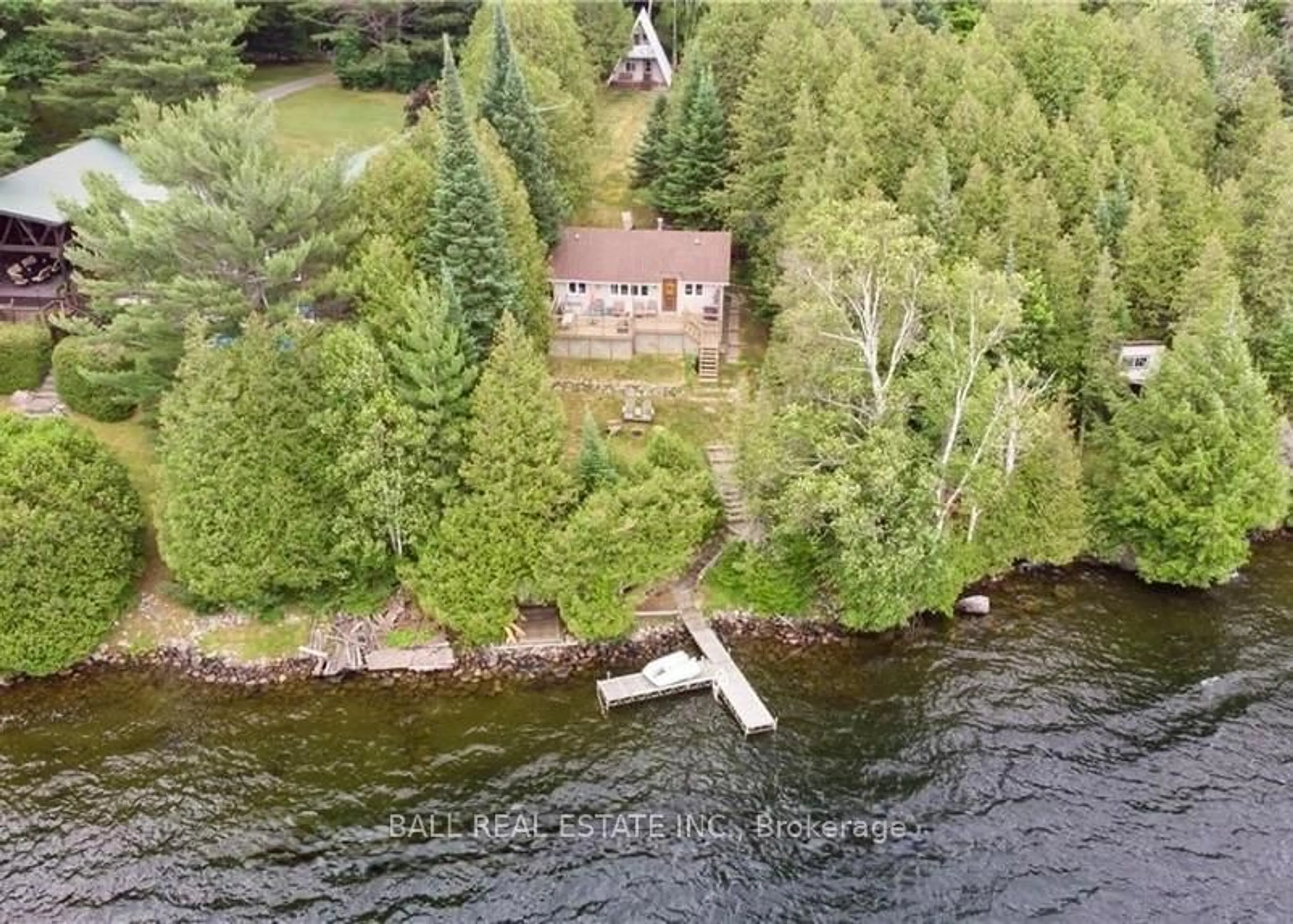 A pic from outside/outdoor area/front of a property/back of a property/a pic from drone, water/lake/river/ocean view for 170 Couchs Rd, North Kawartha Ontario K0L 1A0