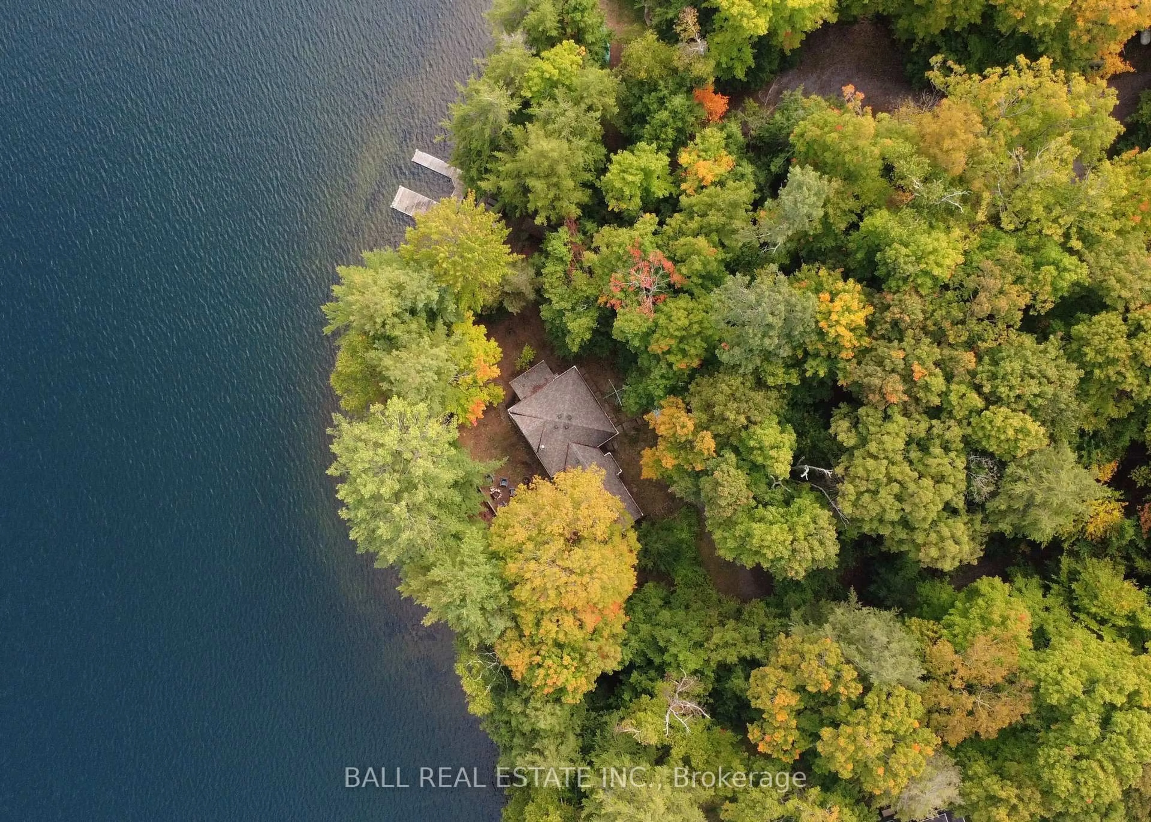 A pic from outside/outdoor area/front of a property/back of a property/a pic from drone, water/lake/river/ocean view for 551 Renwick Rd, North Kawartha Ontario K0L 1A0