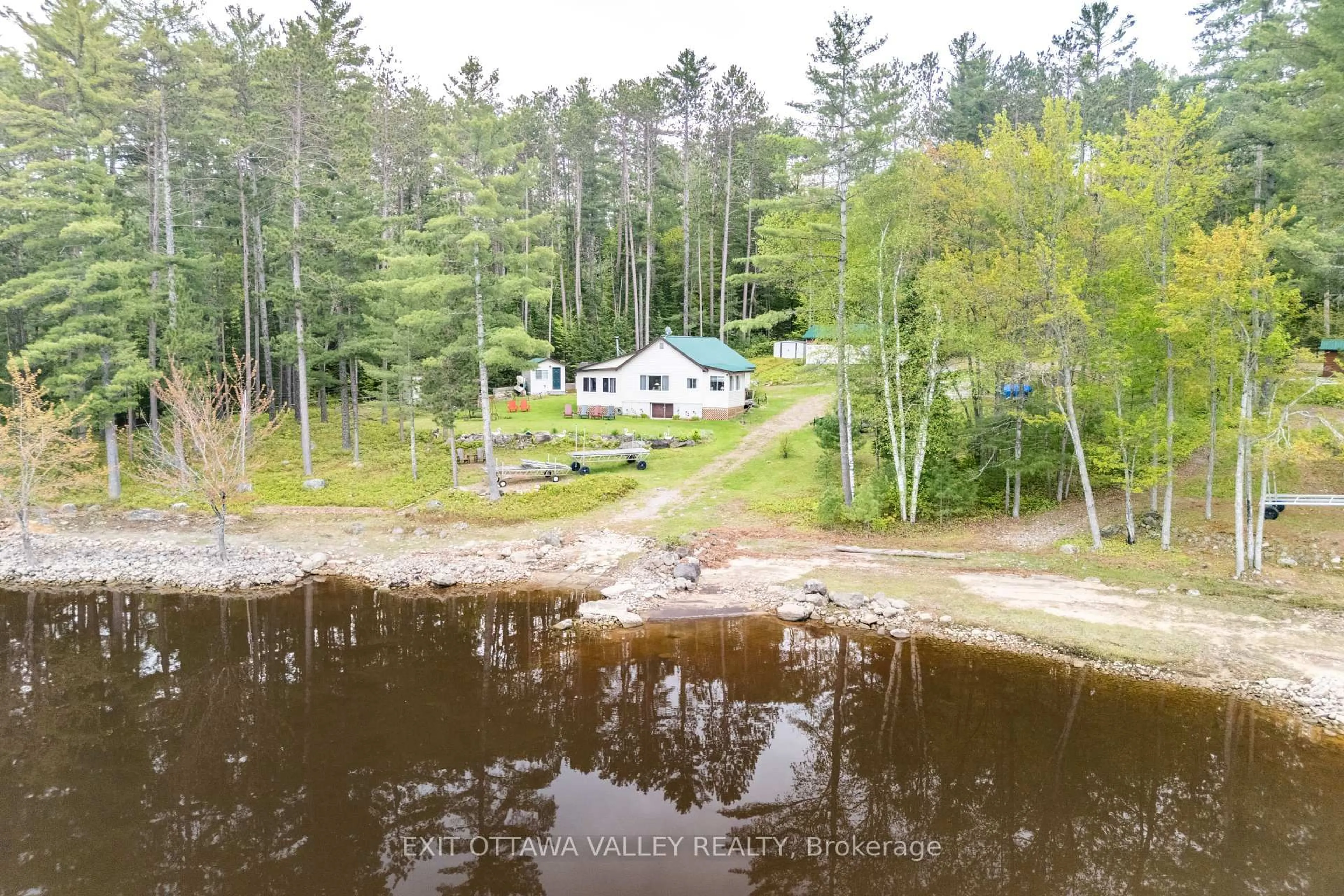 A pic from outside/outdoor area/front of a property/back of a property/a pic from drone, water/lake/river/ocean view for 51 Myrlin Way, Deep River Ontario K0J 1P0