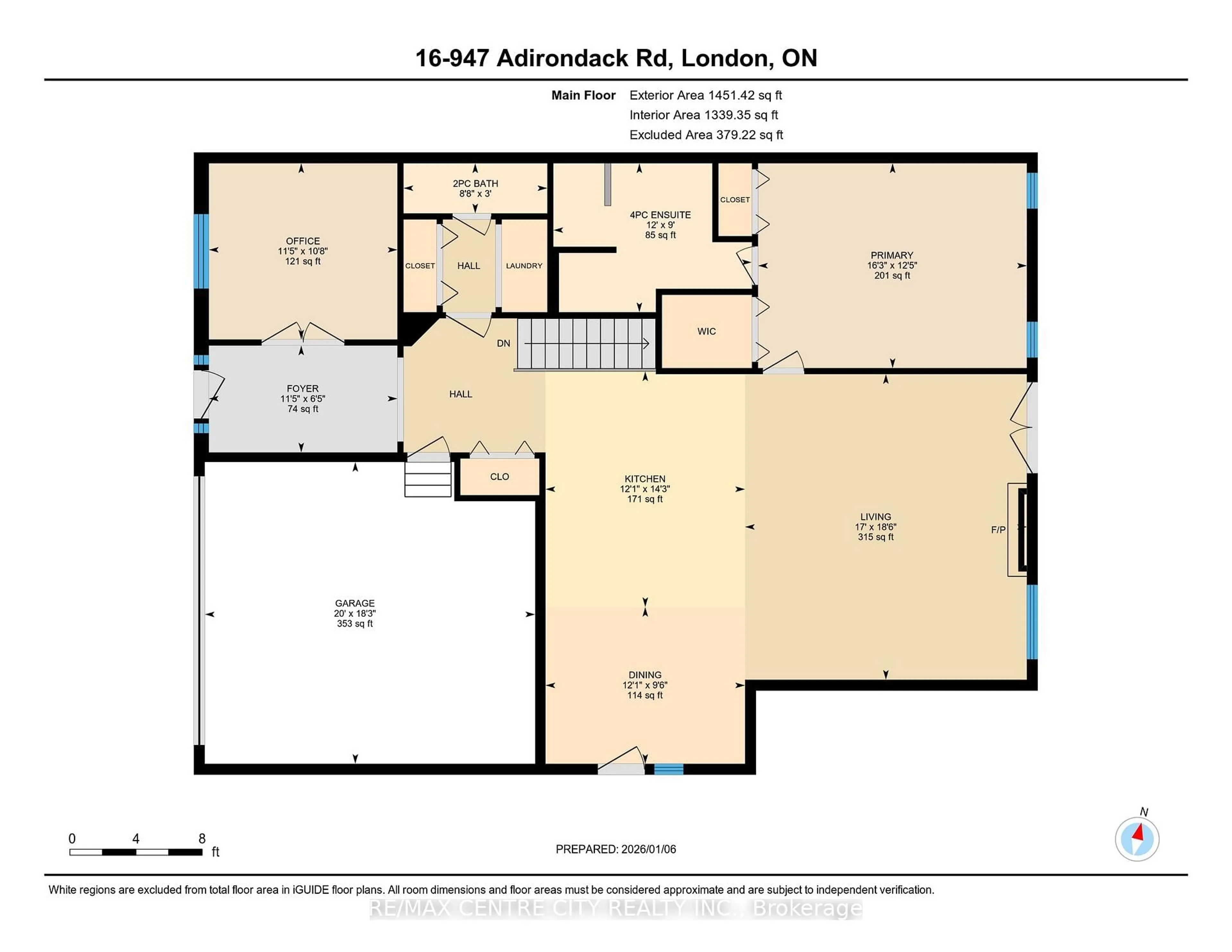 Floor plan for 947 Adirondack Rd #16, London South Ontario N6K 4Y7