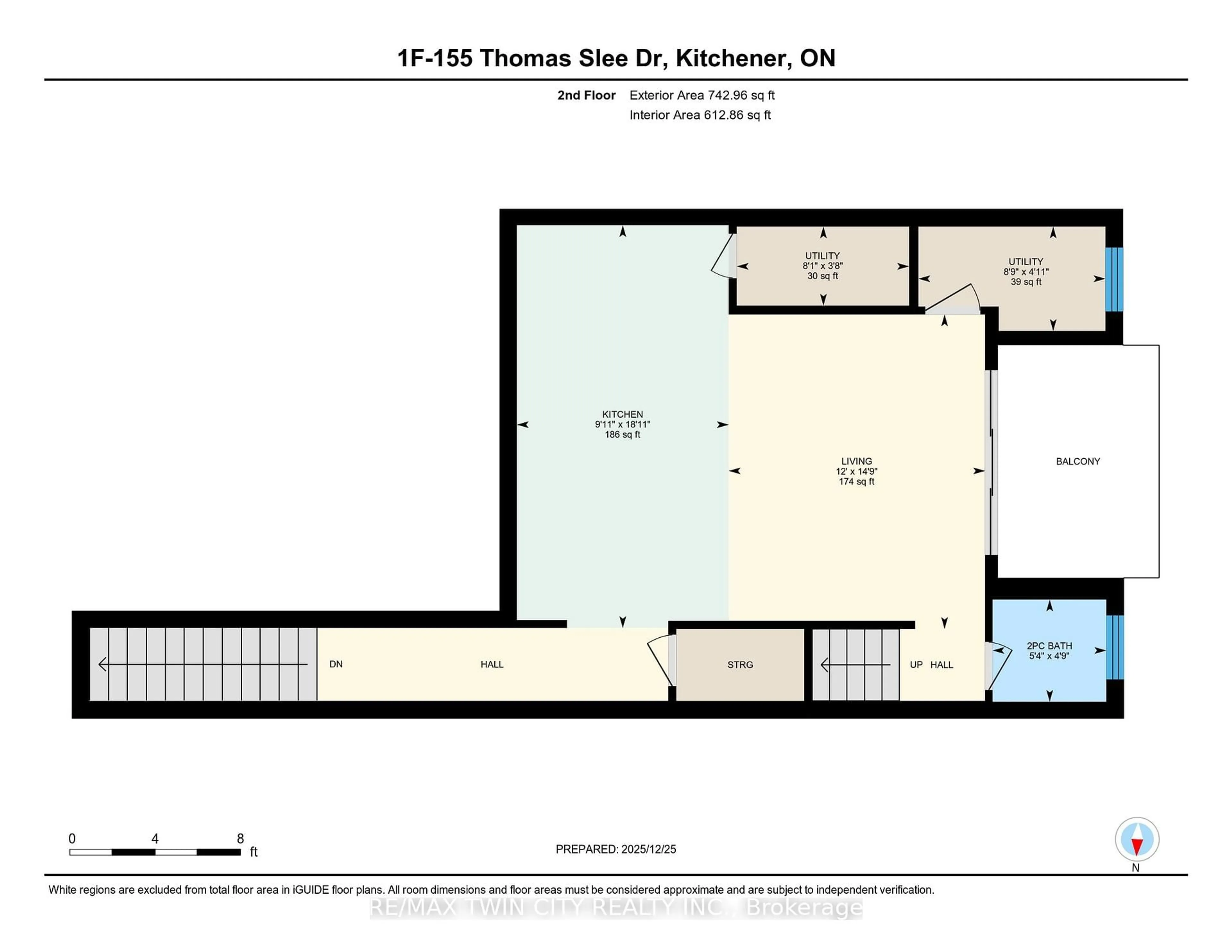 Floor plan for 155 Thomas Slee Dr #1F, Kitchener Ontario N2P 0J8