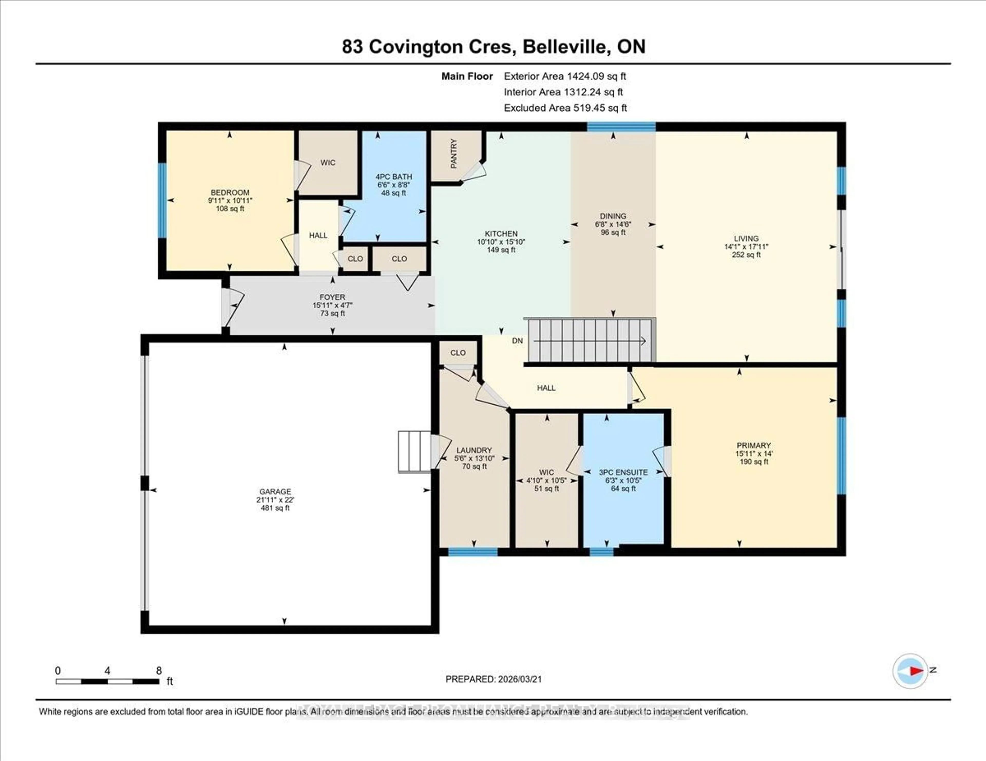 Floor plan for 83 Covington Cres, Belleville Ontario K8N 0K9