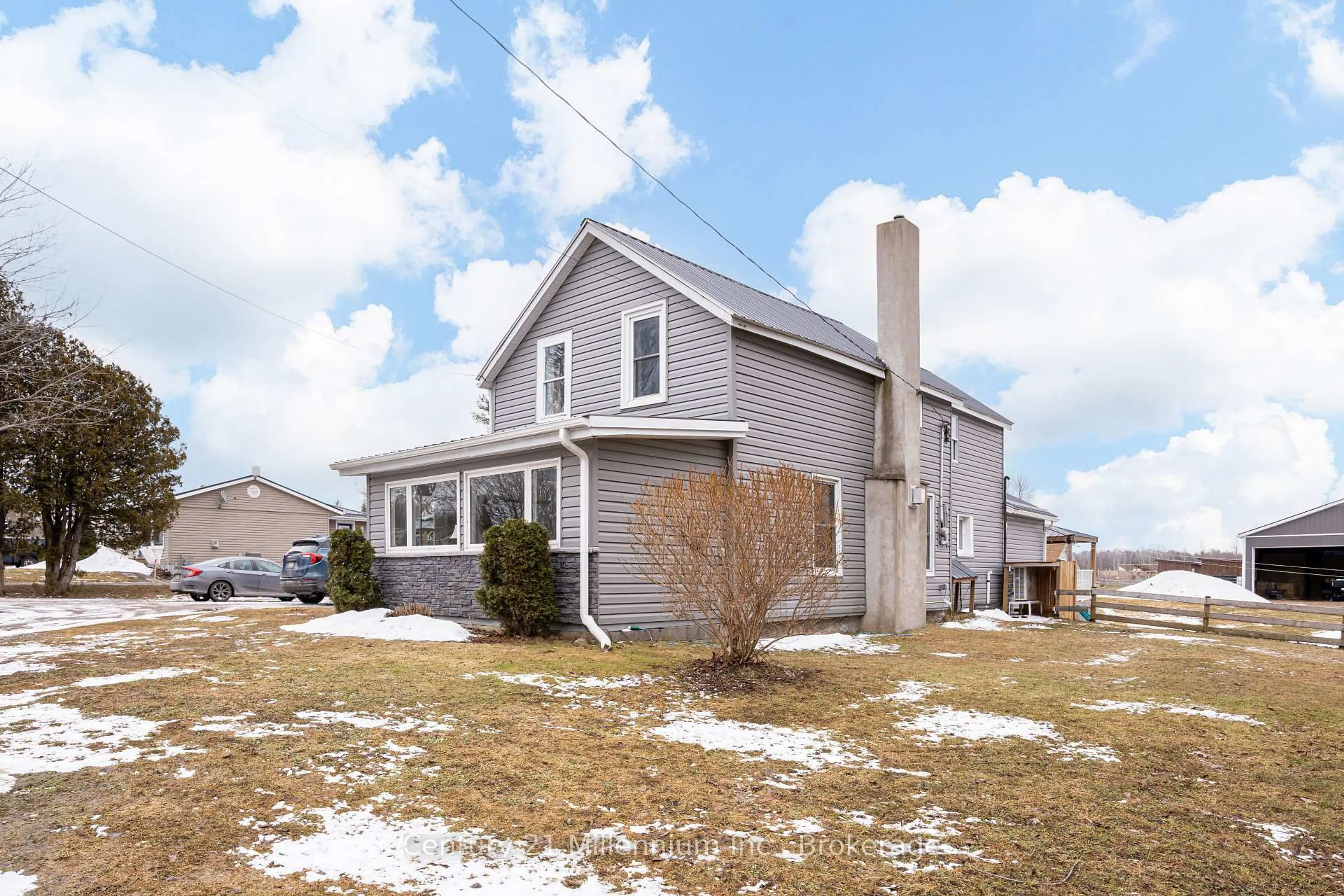 Home with vinyl exterior material, street for 441090 Elm St, Georgian Bluffs Ontario N0H 2T0