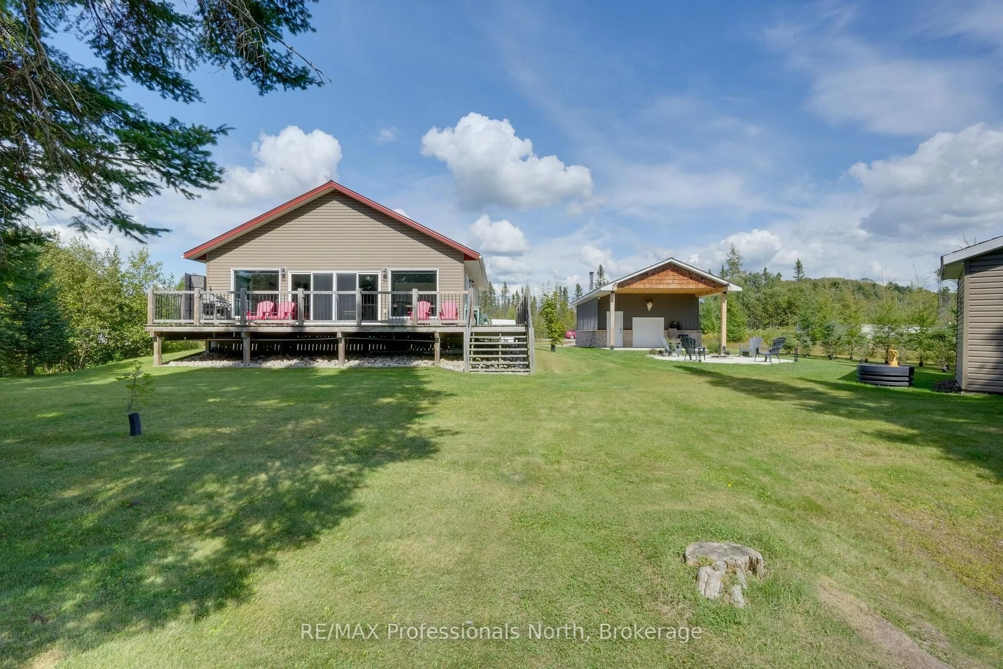 A pic from outside/outdoor area/front of a property/back of a property/a pic from drone, water/lake/river/ocean view for 939 Springhill Rd, Ryerson Ontario P0A 1A0