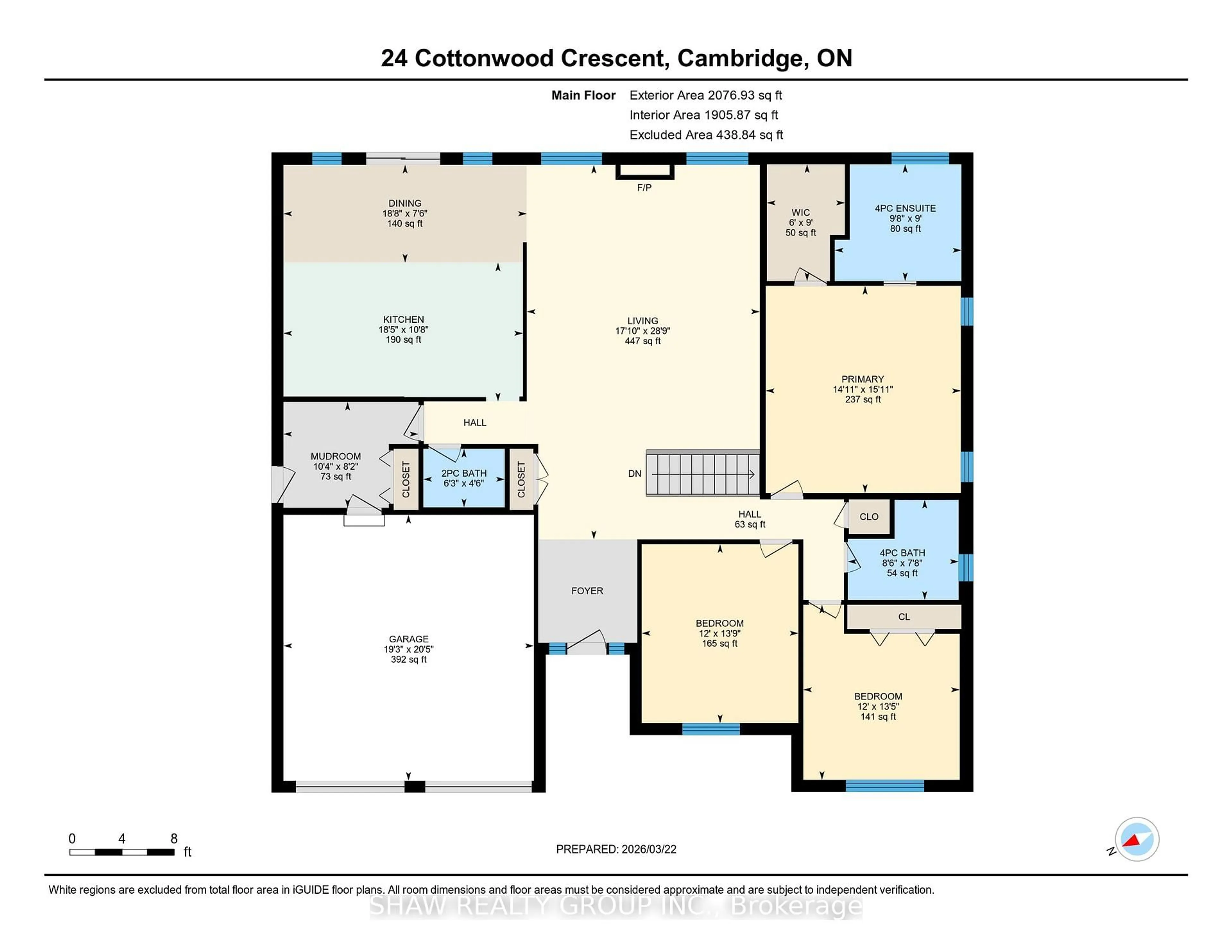 Floor plan for 24 Cottonwood Cres, Cambridge Ontario N1T 2A7