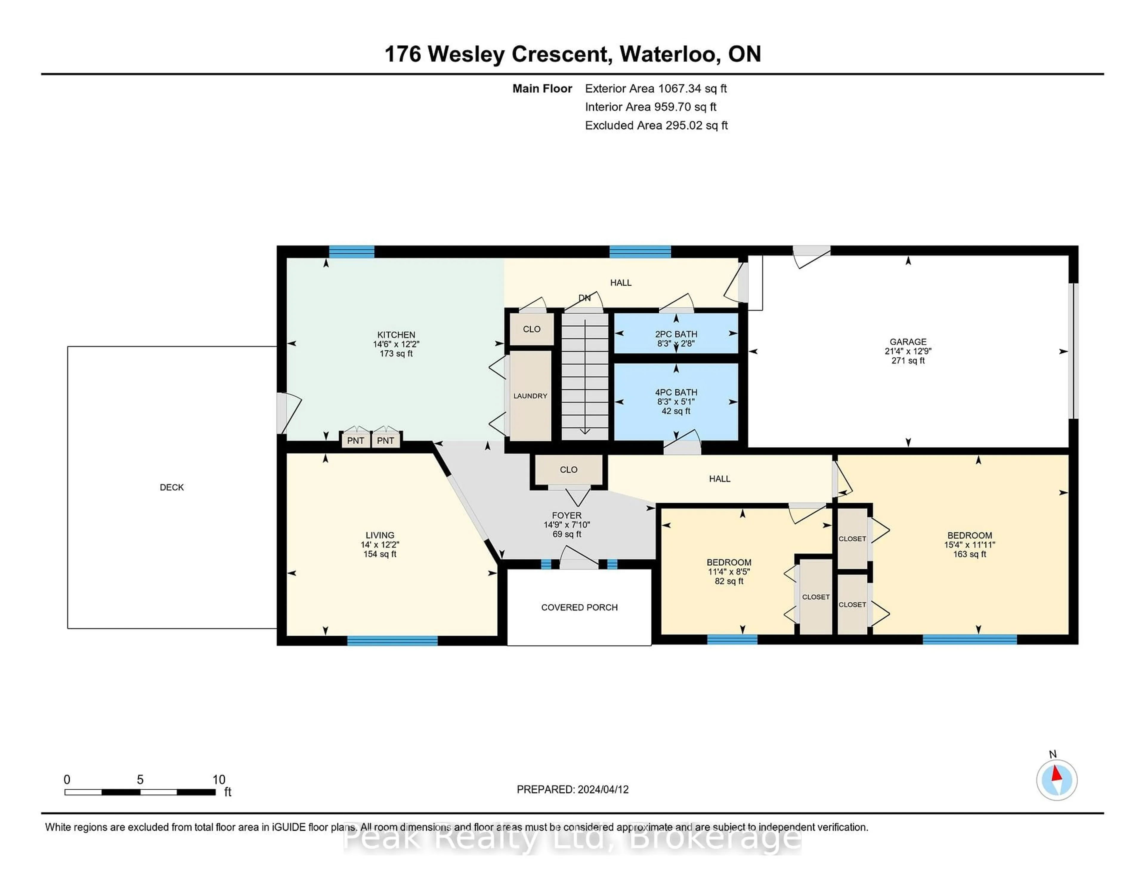 Floor plan for 176 Wesley Cres, Waterloo Ontario N2J 4G8