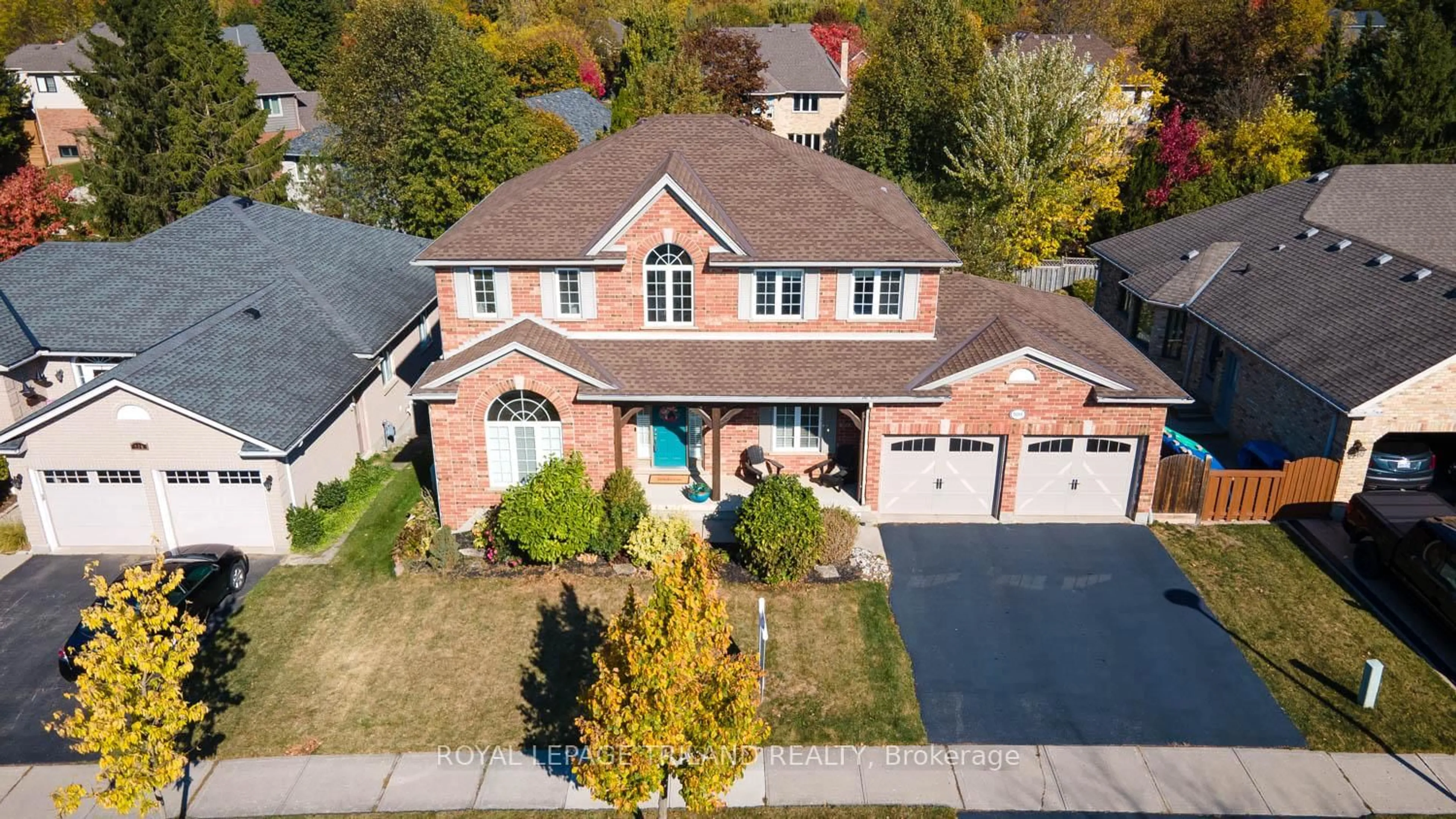 A pic from outside/outdoor area/front of a property/back of a property/a pic from drone, street for 100 Optimist Park Dr, London South Ontario N6K 4M1