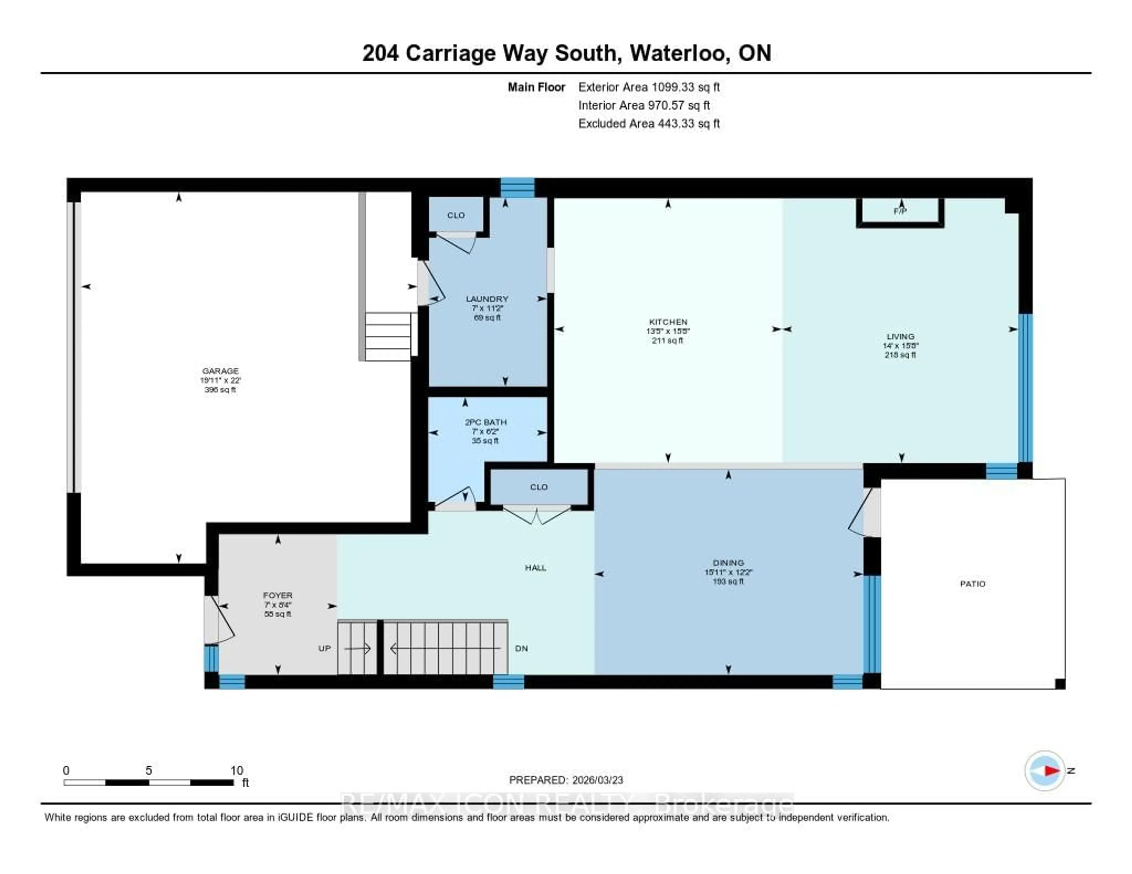 Floor plan for 204 Carriage Way, Waterloo Ontario N2K 0C6