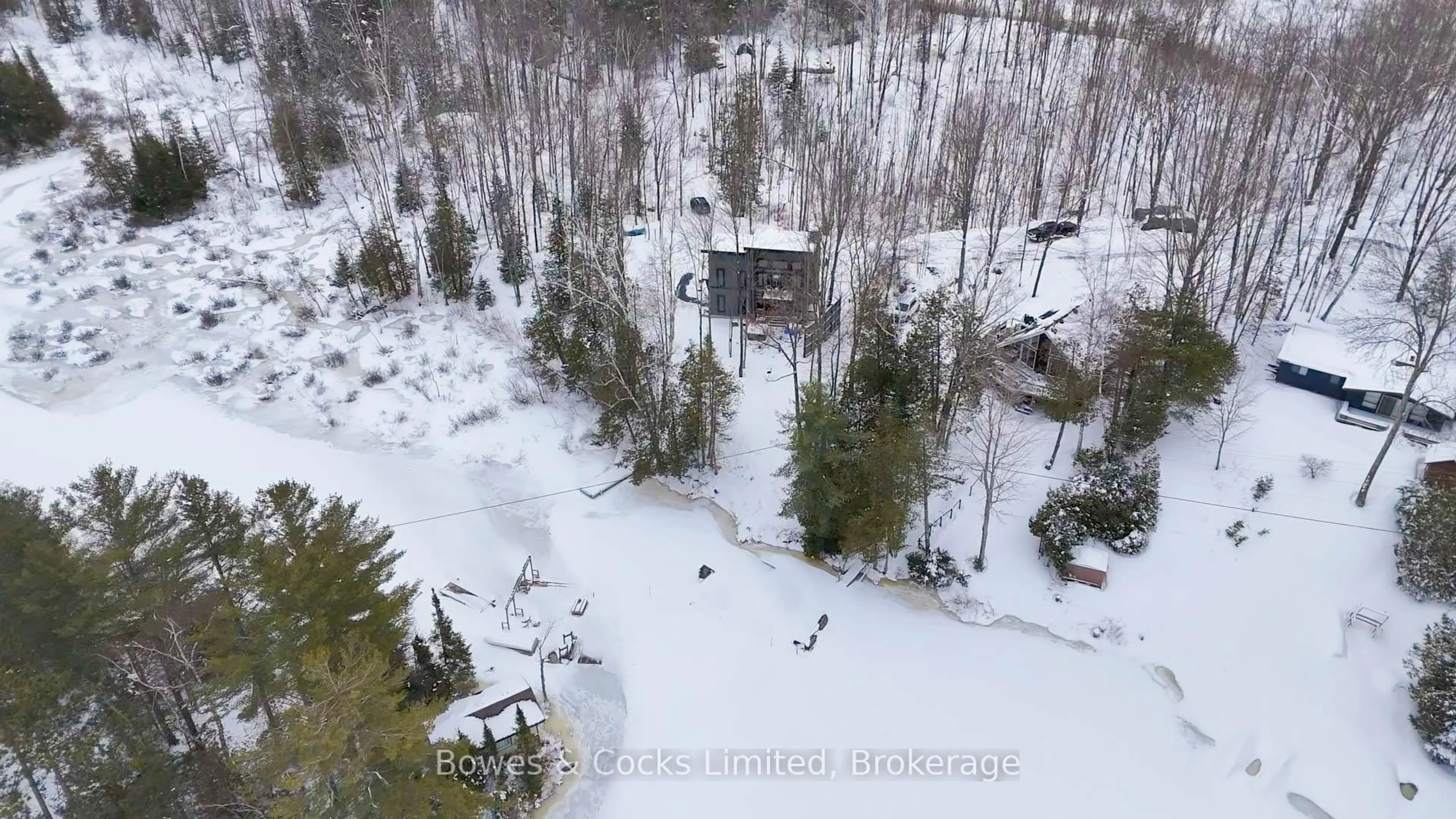 A pic from outside/outdoor area/front of a property/back of a property/a pic from drone, forest/trees view for 144 Blue Heron Lane, North Kawartha Ontario K0L 1A0