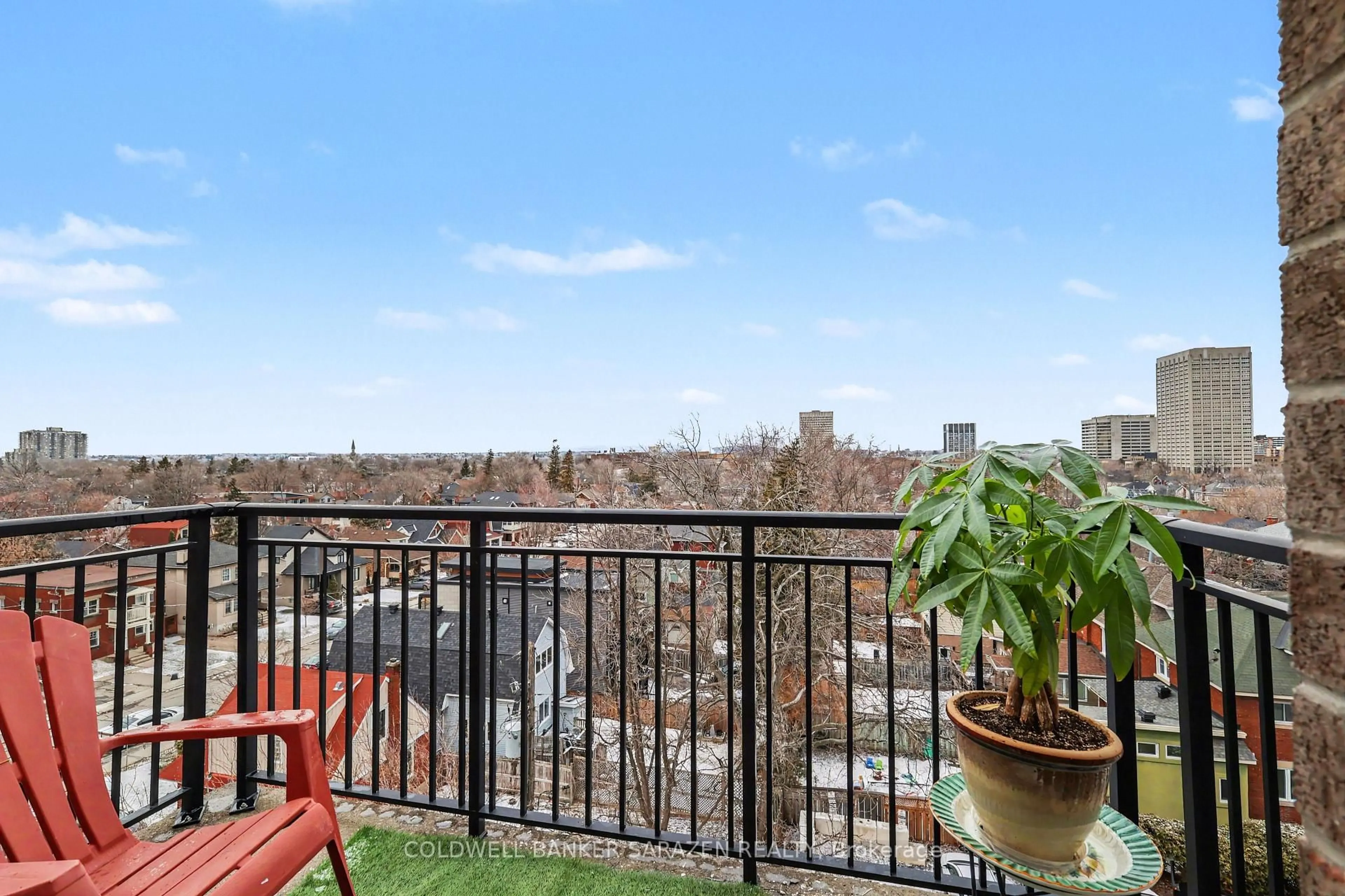 Balcony in the apartment, city buildings view from balcony for 150 Caroline Ave #507, Ottawa Ontario K1Y 4X8