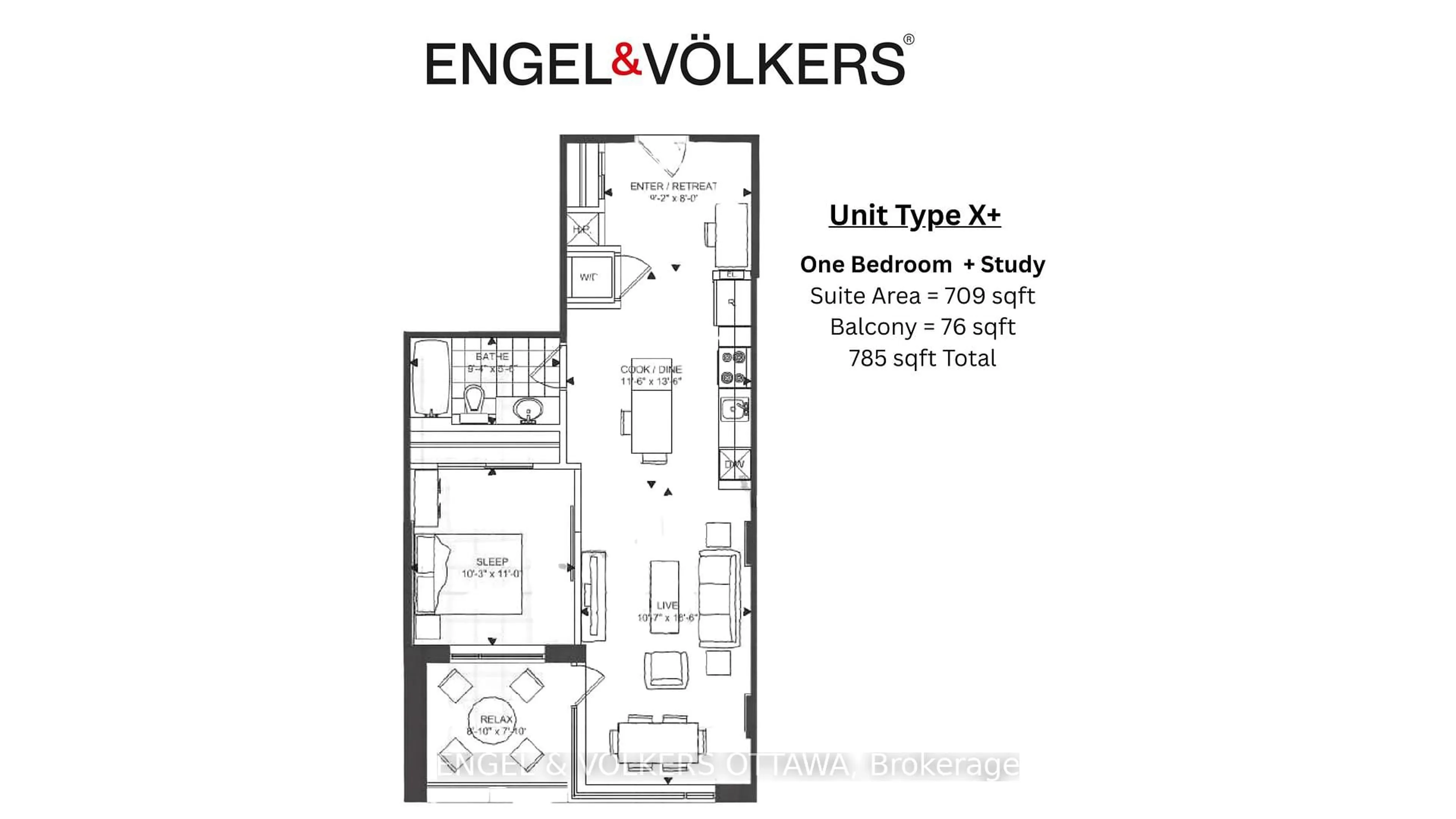 Floor plan for 101 Richmond Rd #218, Ottawa Ontario K1Z 0A6