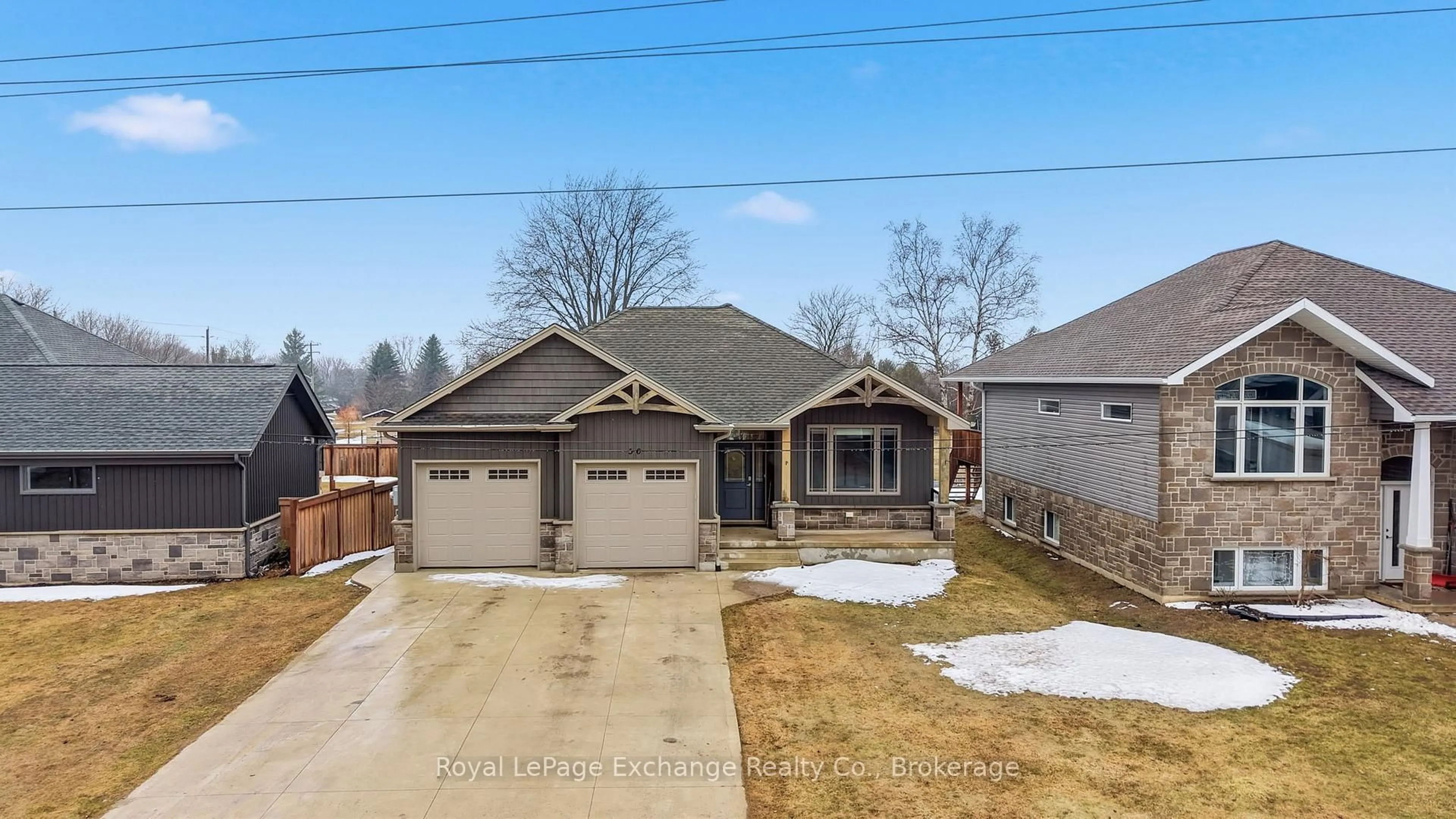 A pic from outside/outdoor area/front of a property/back of a property/a pic from drone, street for 56 Chesley St, Saugeen Shores Ontario N0H 2L0