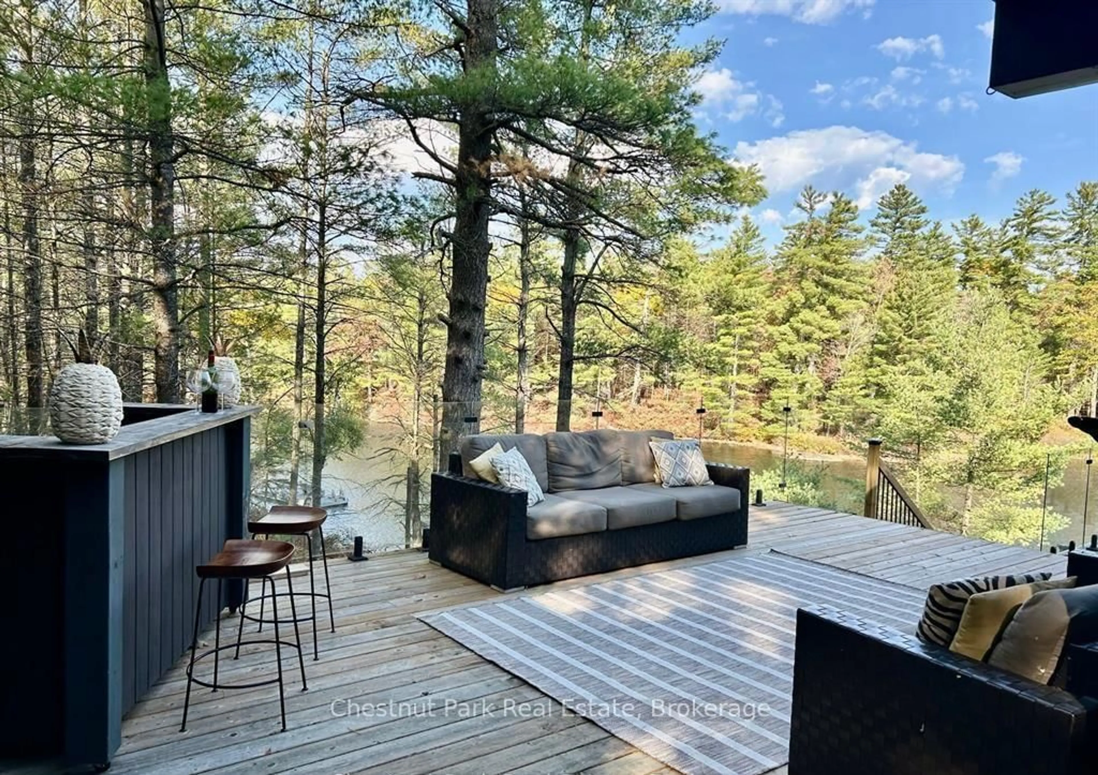 Patio, forest/trees view for 5600 Kahshe Lake, Gravenhurst Ontario P1P 1R6